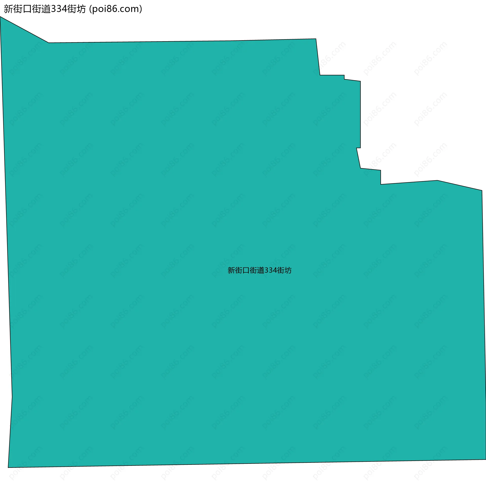 新街口街道334街坊边界地图