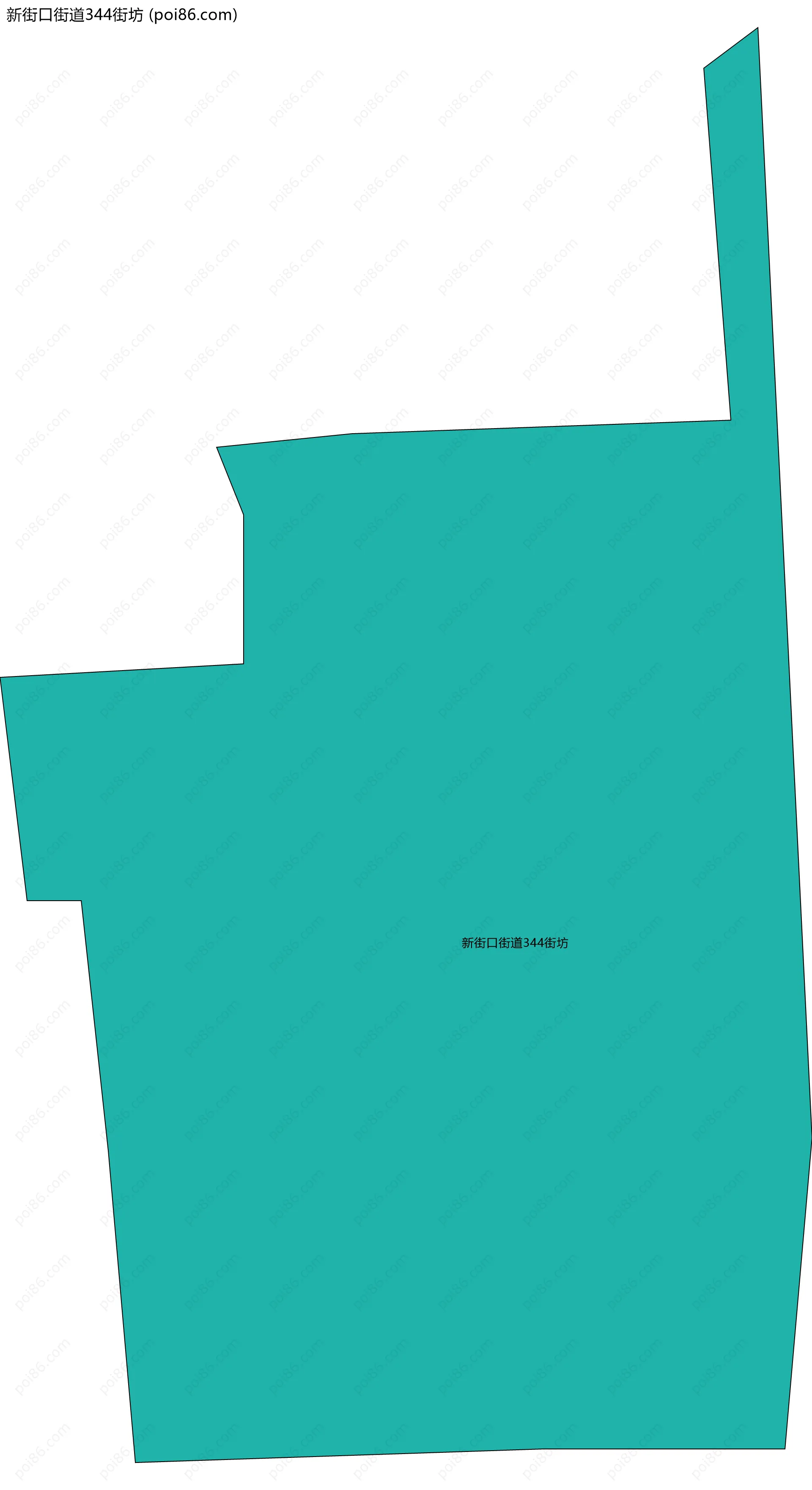 新街口街道344街坊边界地图