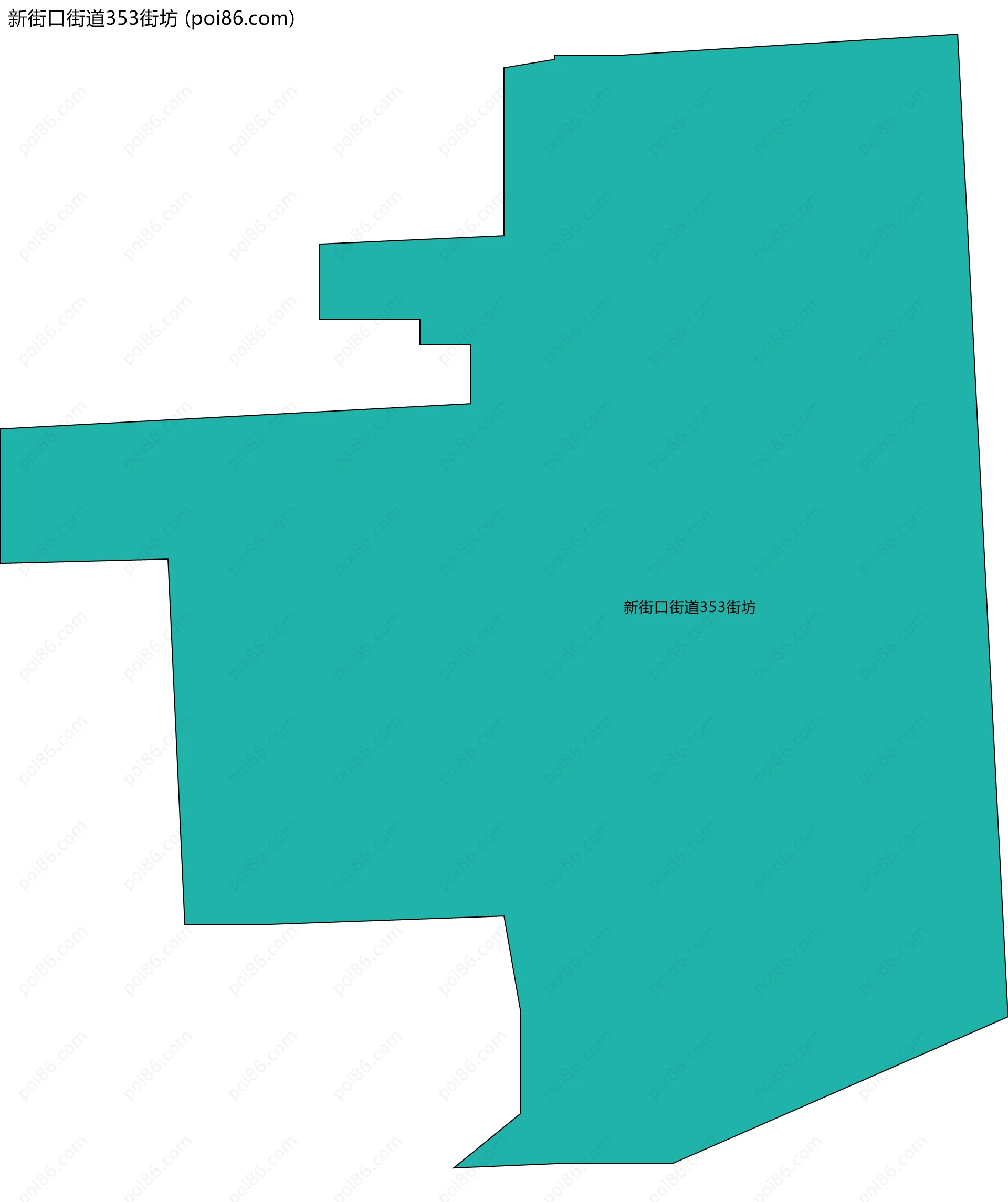 新街口街道353街坊边界地图