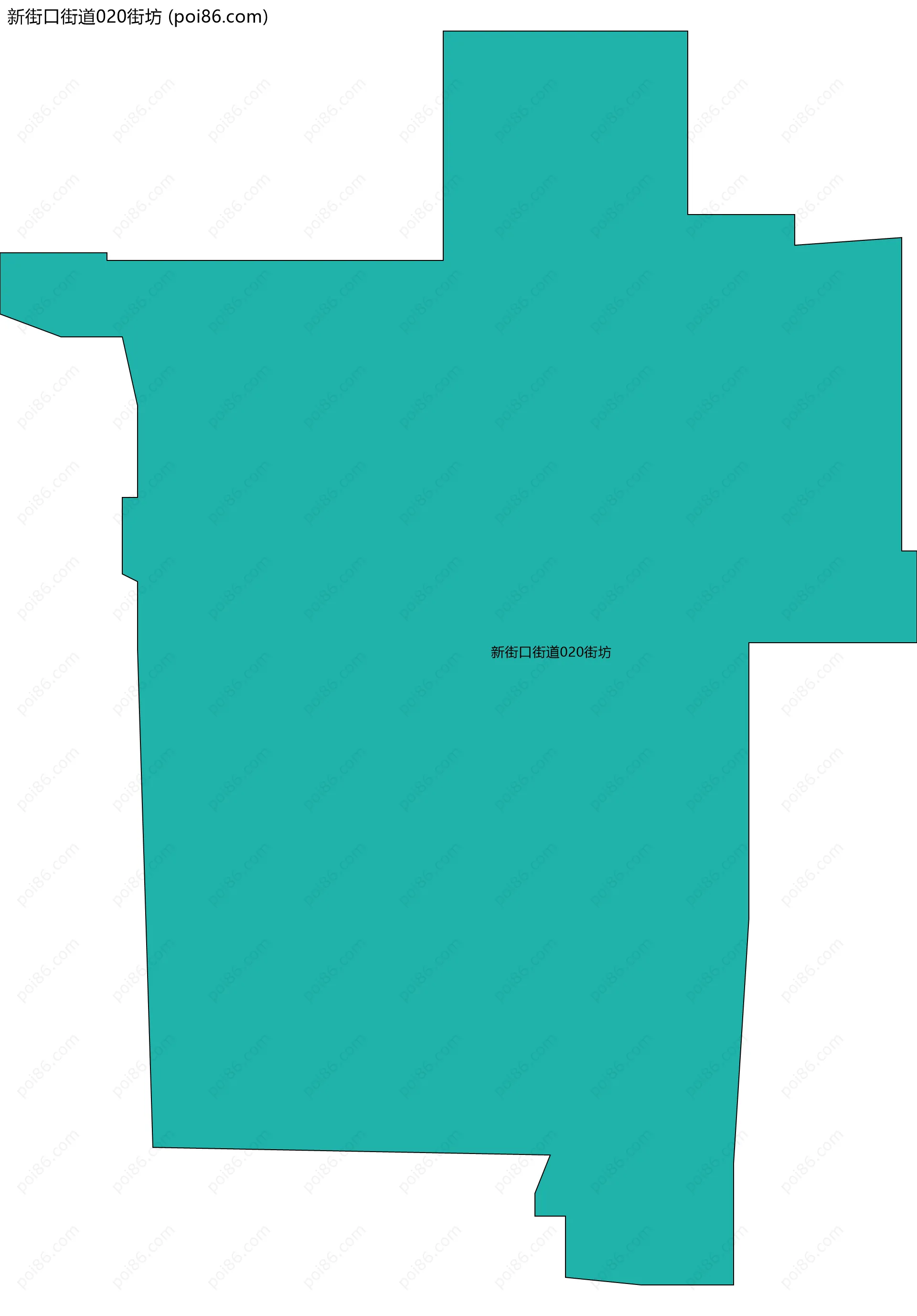 新街口街道020街坊边界地图