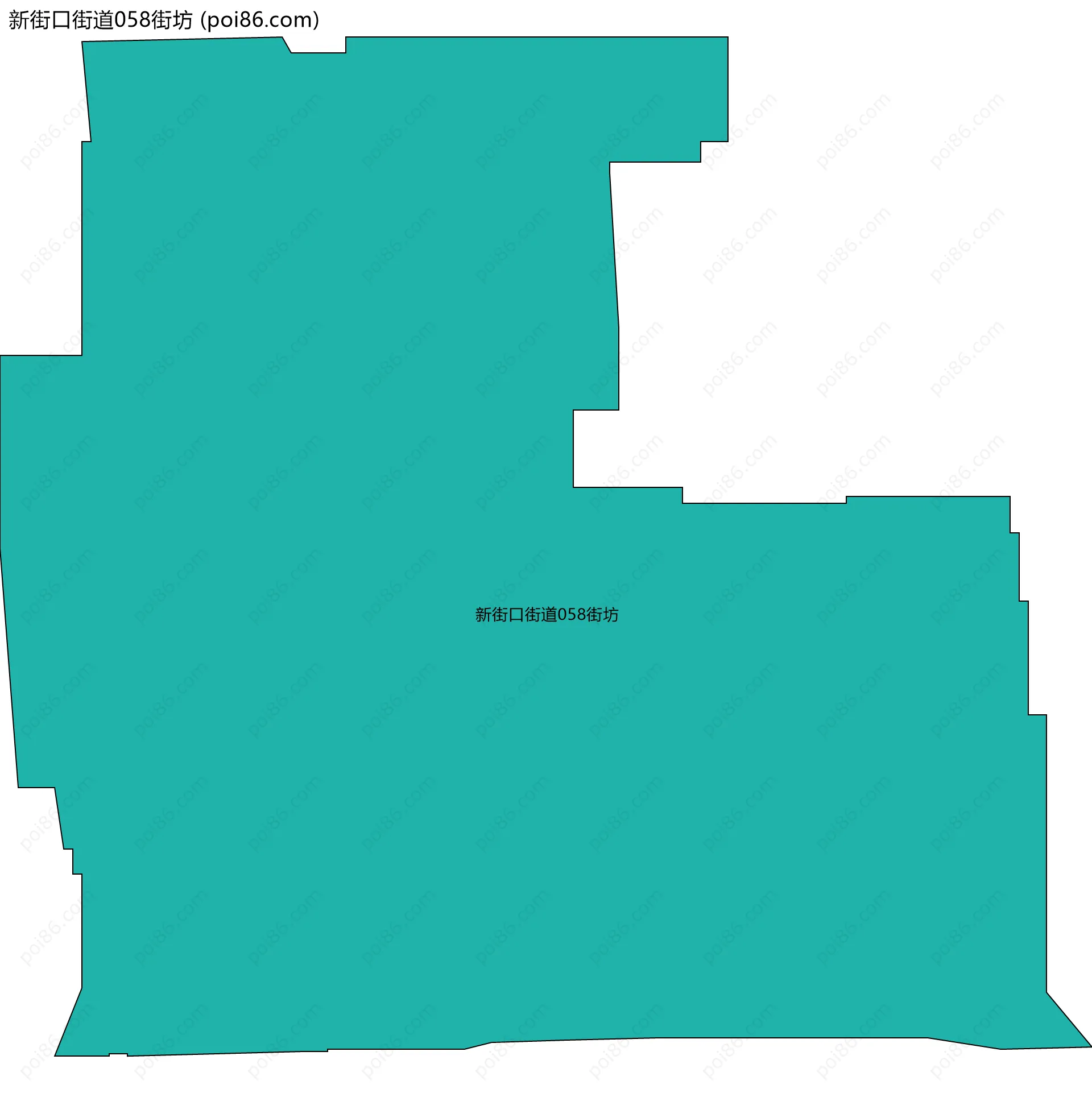 新街口街道058街坊边界地图