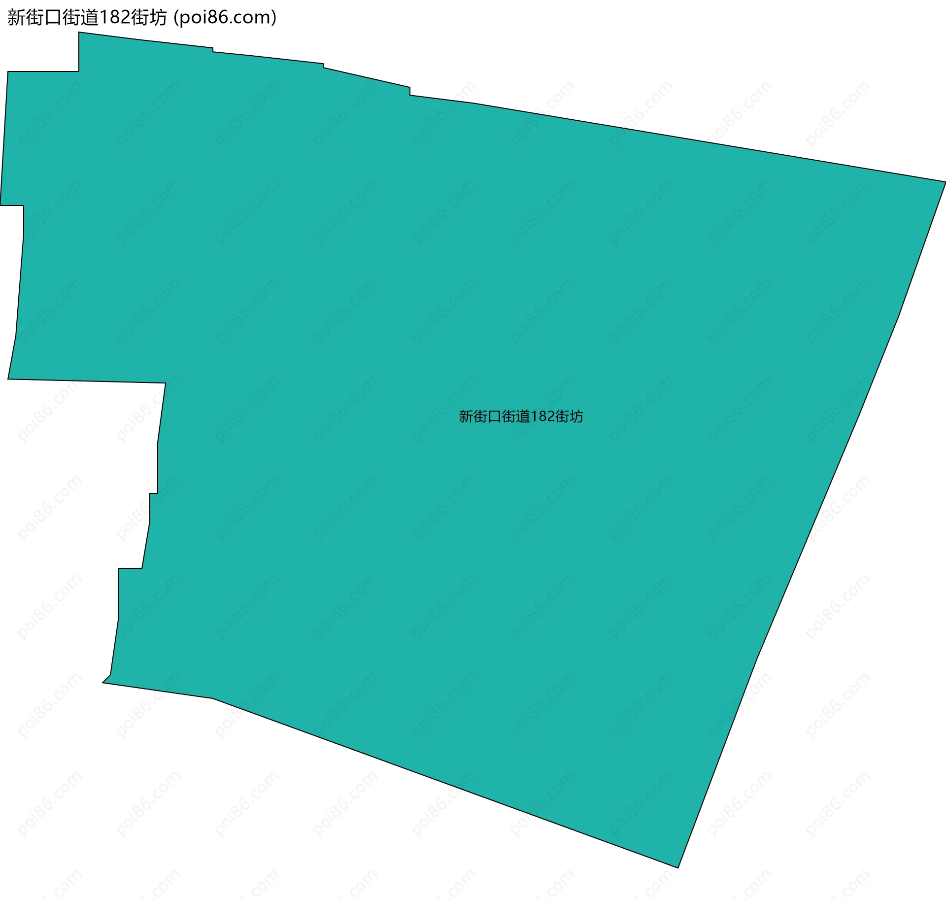 新街口街道182街坊边界地图