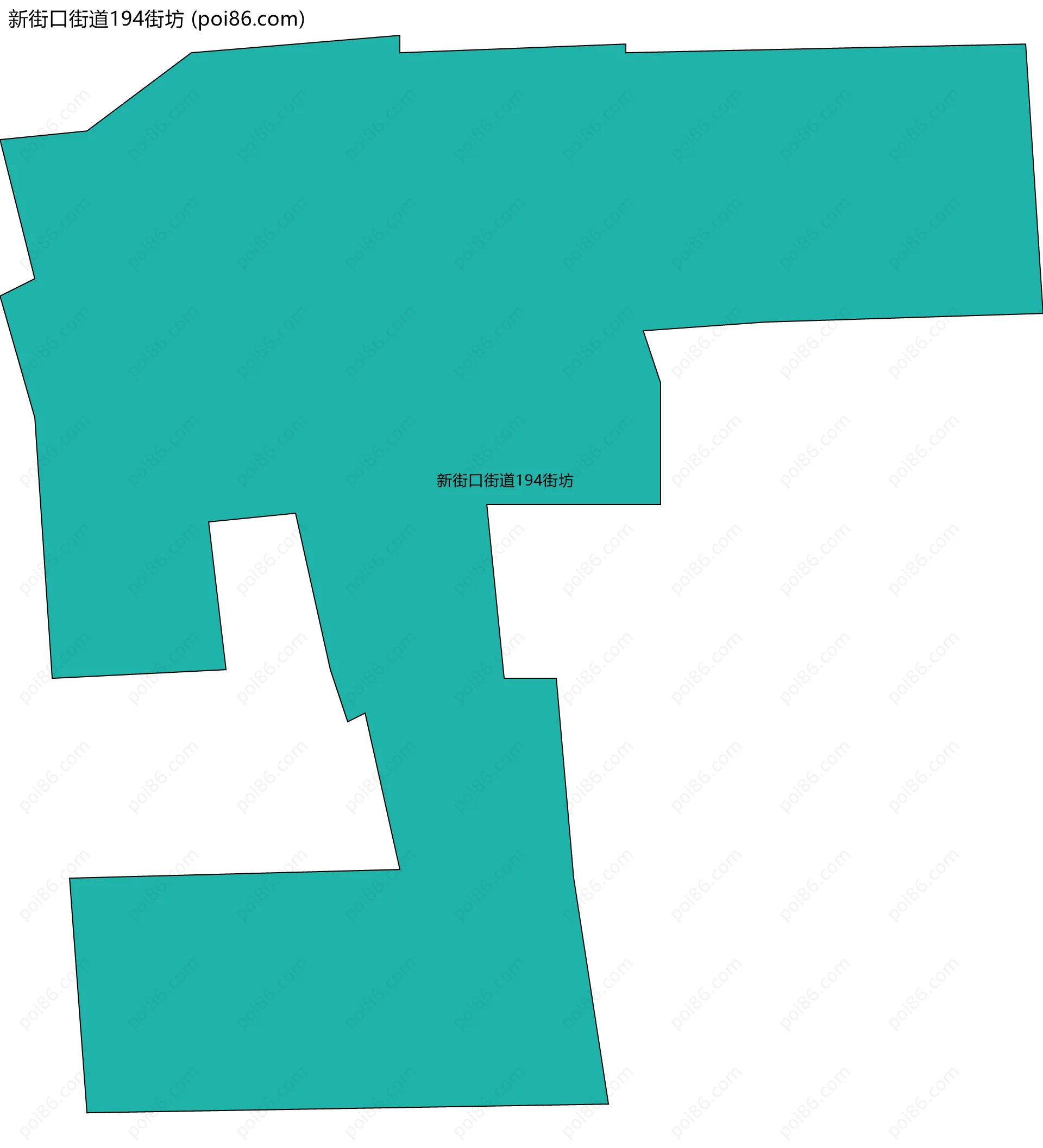 新街口街道194街坊边界地图