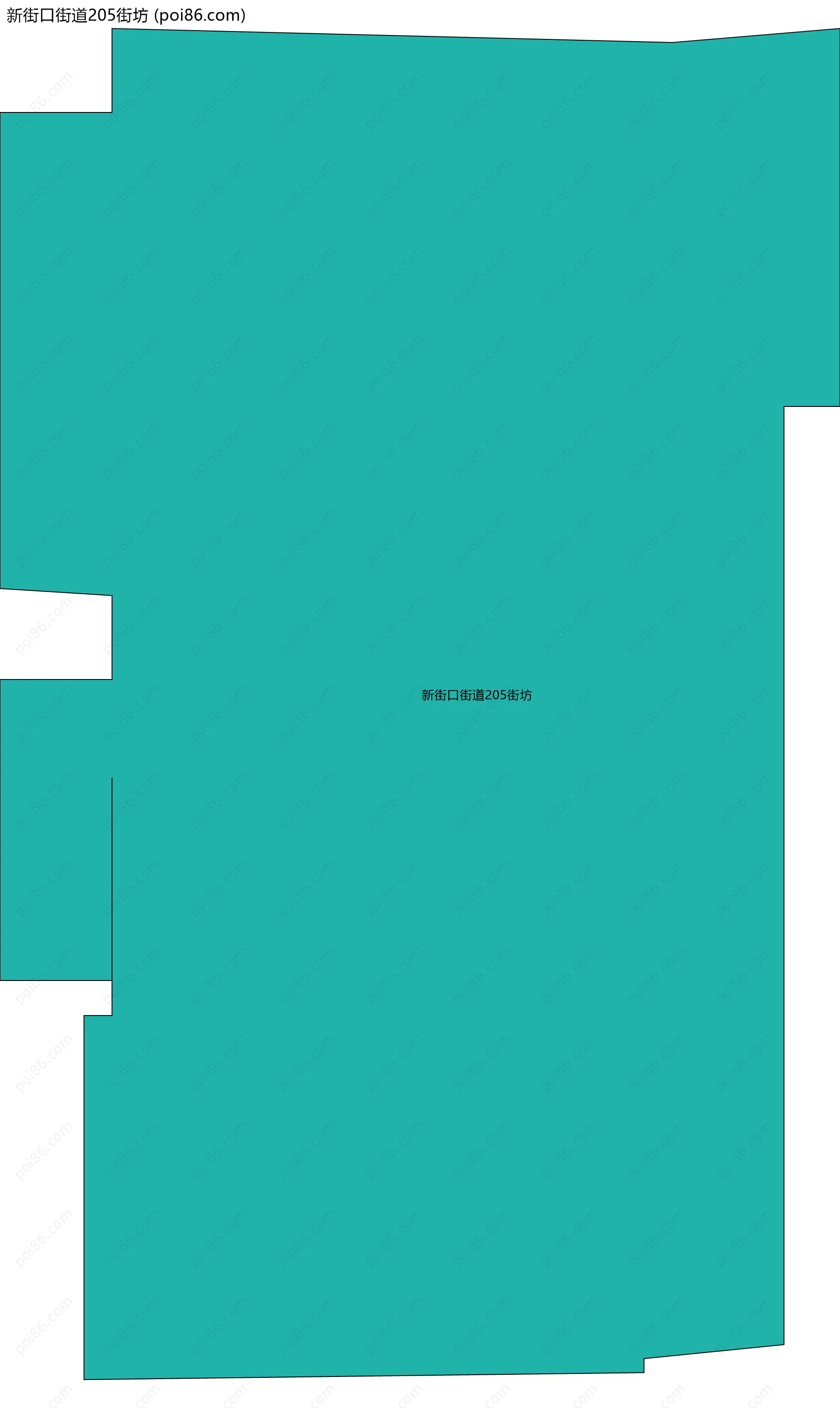 新街口街道205街坊边界地图