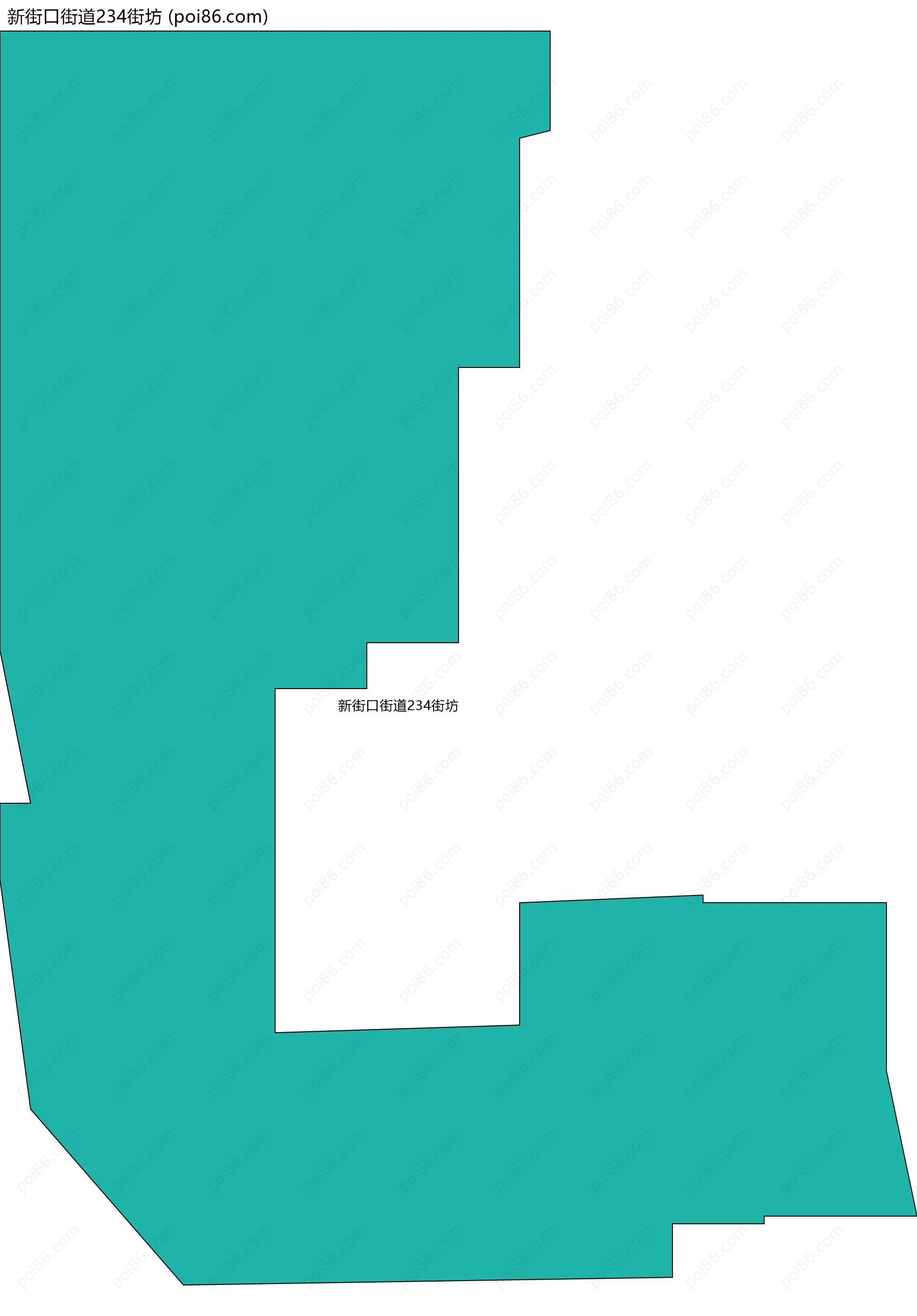 新街口街道234街坊边界地图