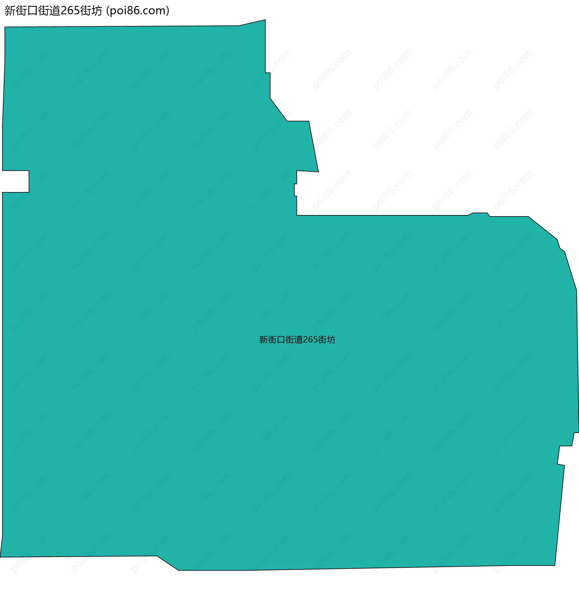 新街口街道265街坊边界地图