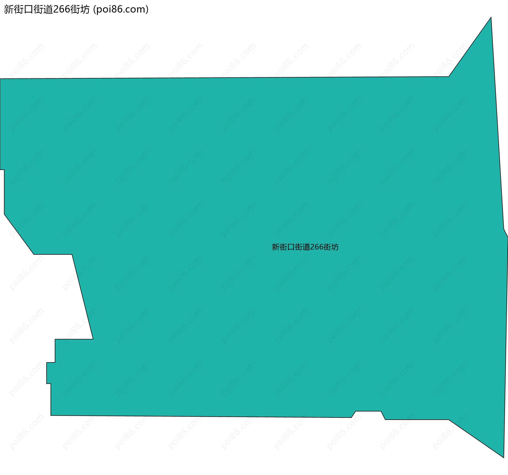 新街口街道266街坊边界地图