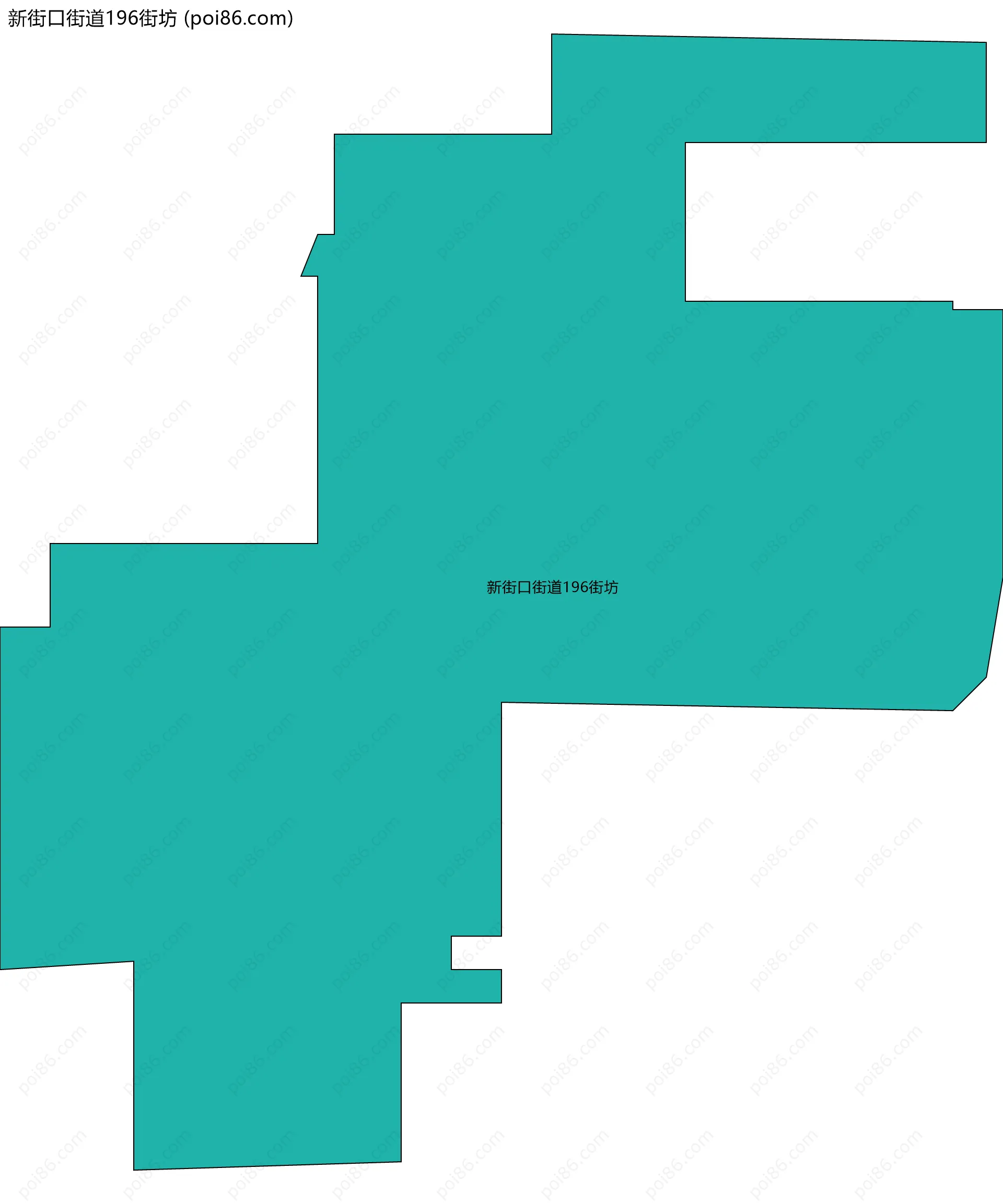 新街口街道196街坊边界地图