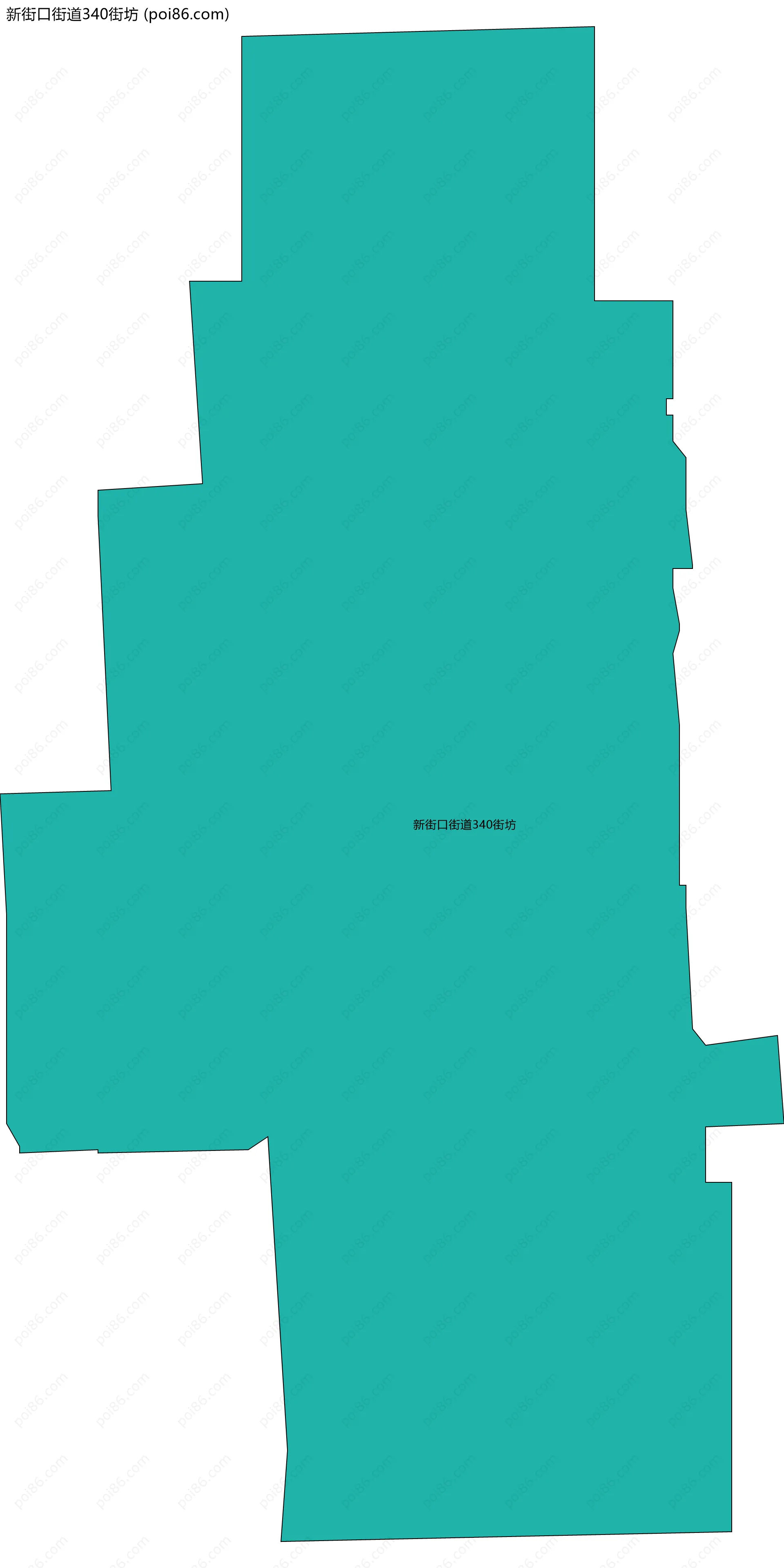 新街口街道340街坊边界地图