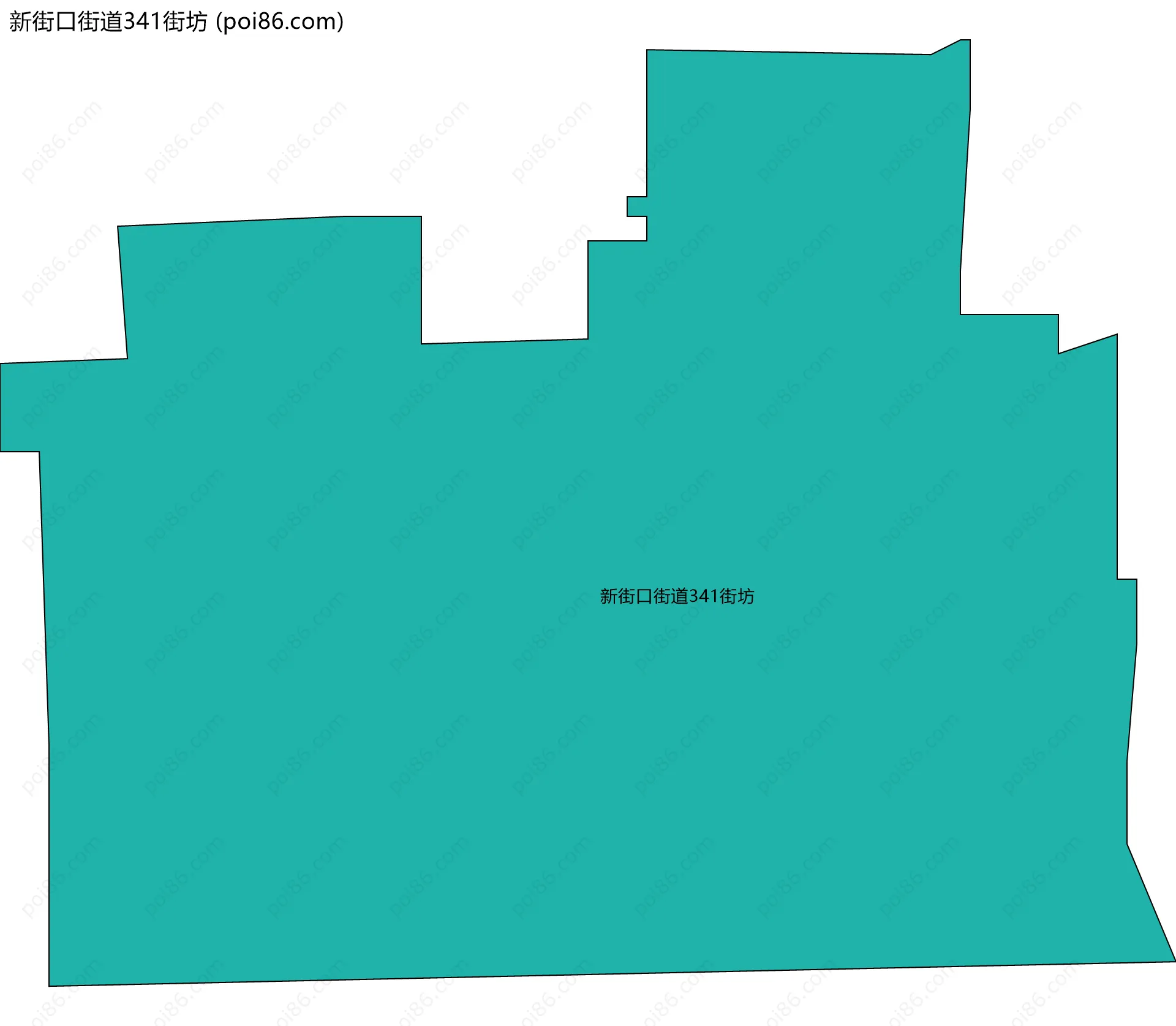 新街口街道341街坊边界地图