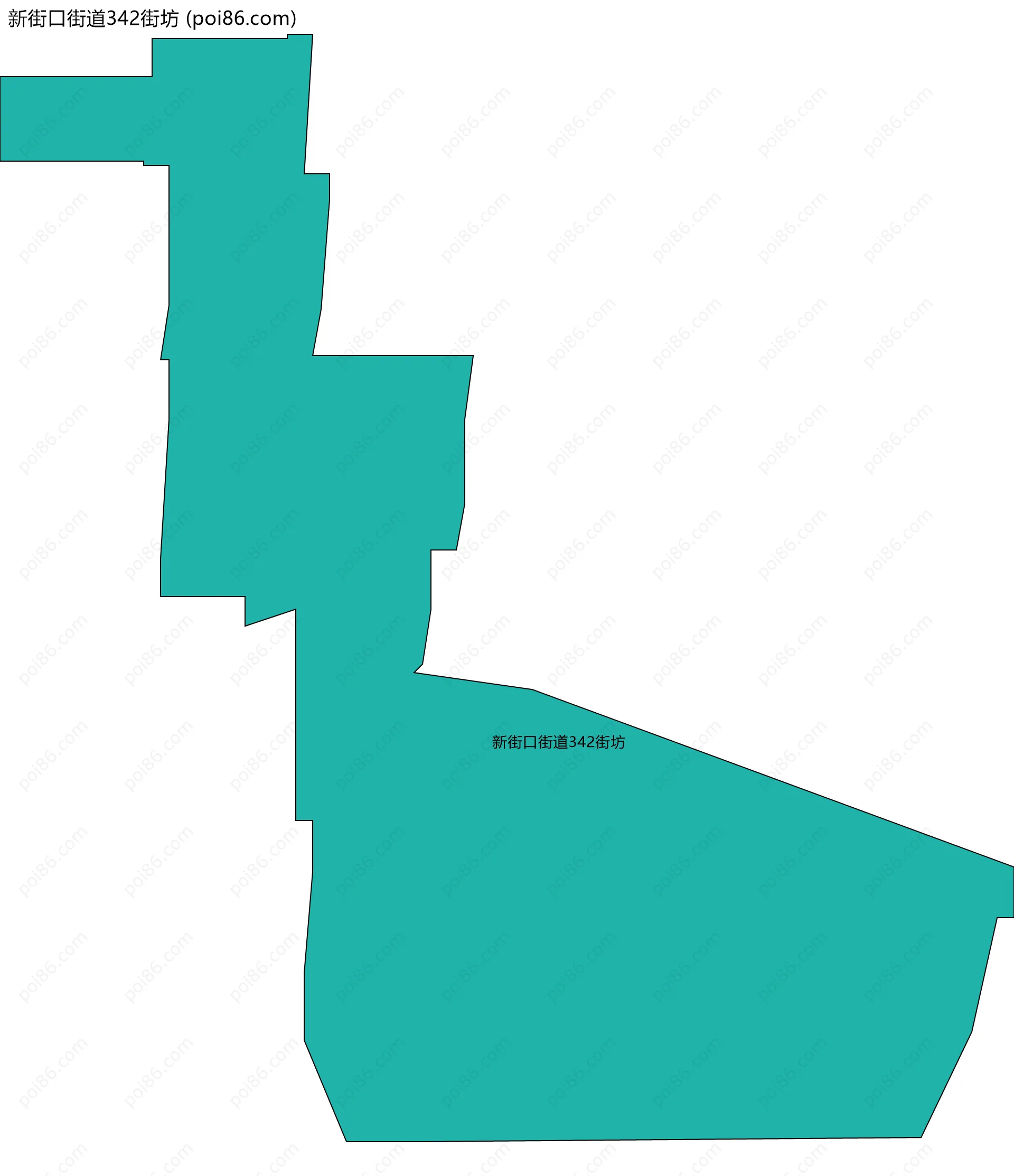 新街口街道342街坊边界地图