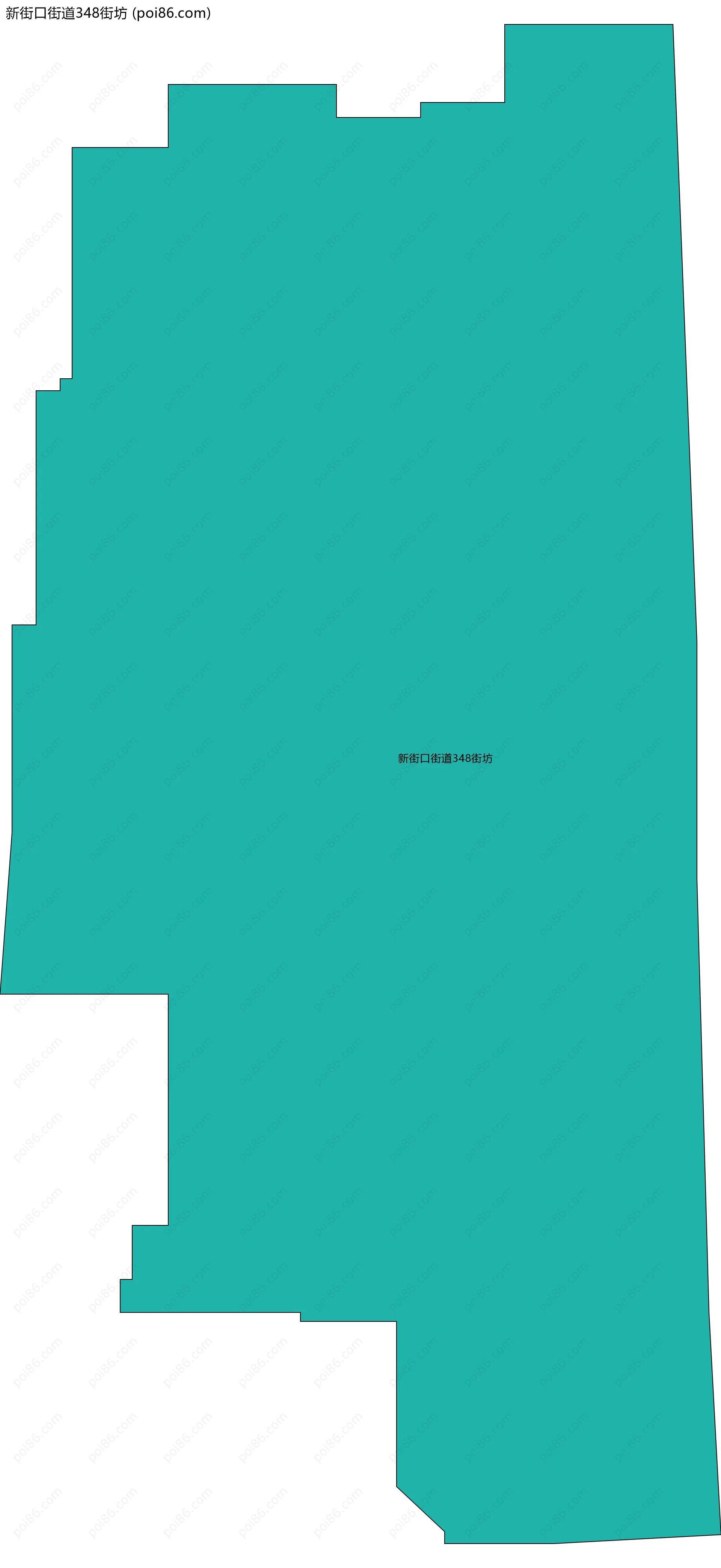 新街口街道348街坊边界地图