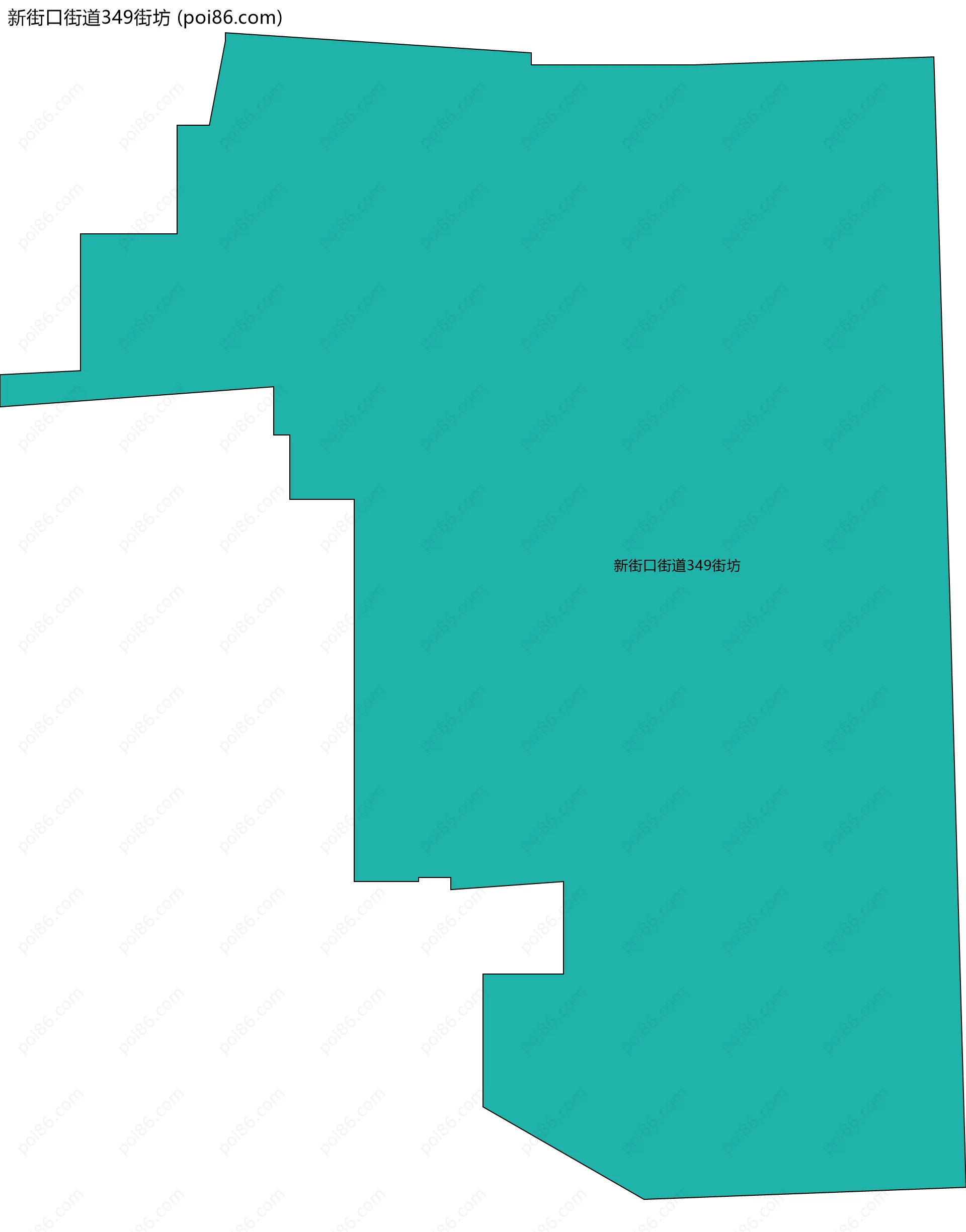 新街口街道349街坊边界地图