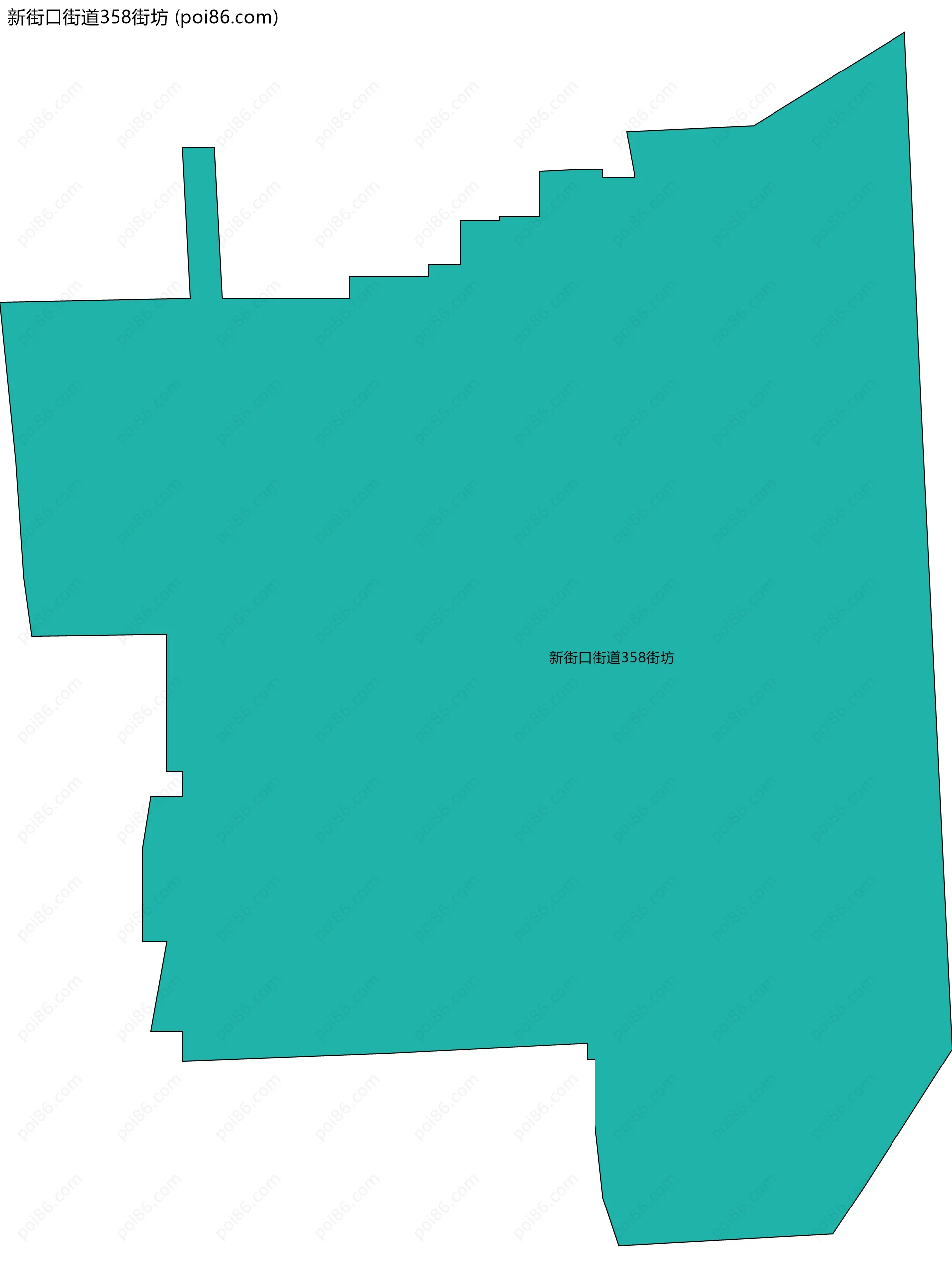 新街口街道358街坊边界地图
