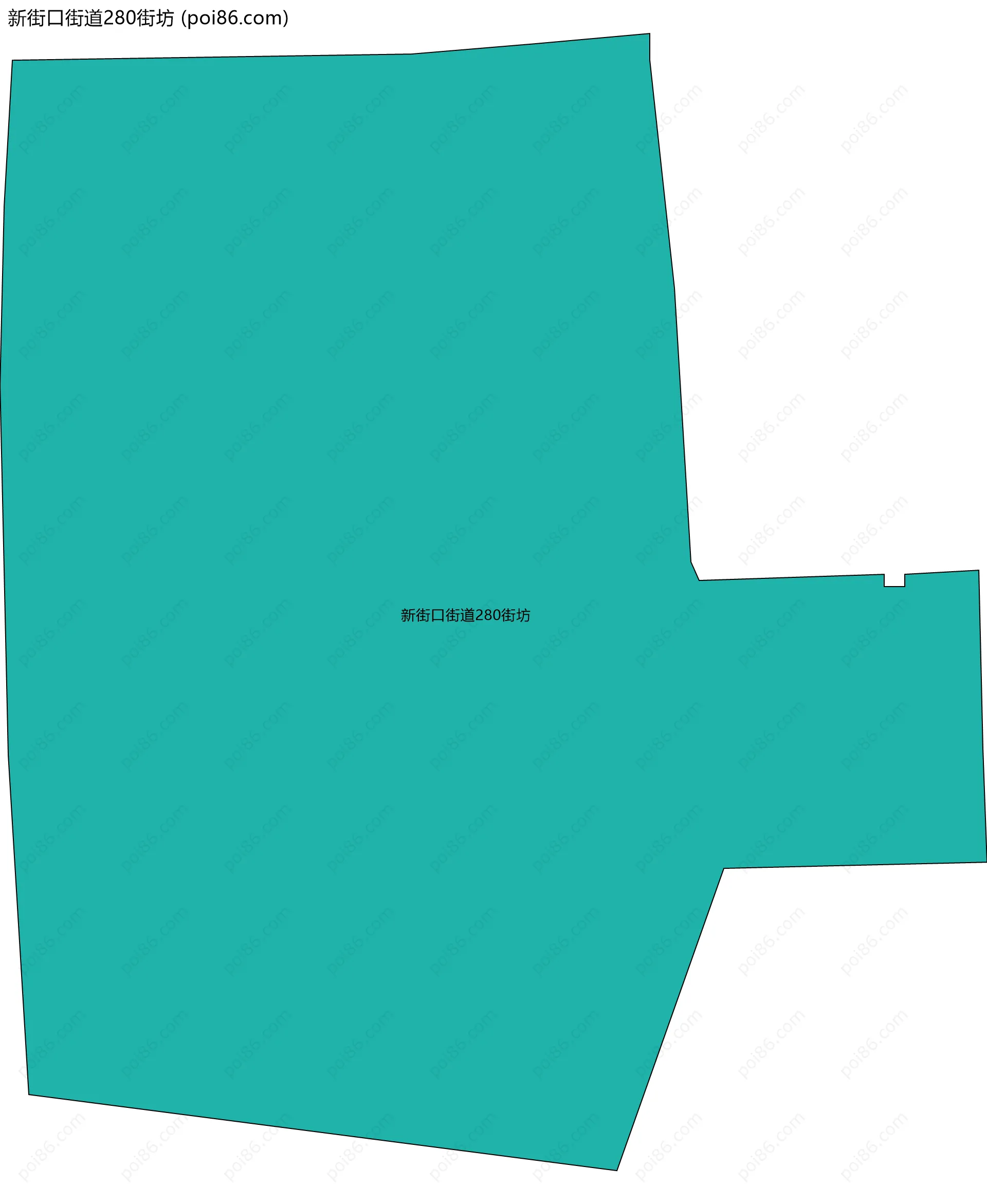 新街口街道280街坊边界地图