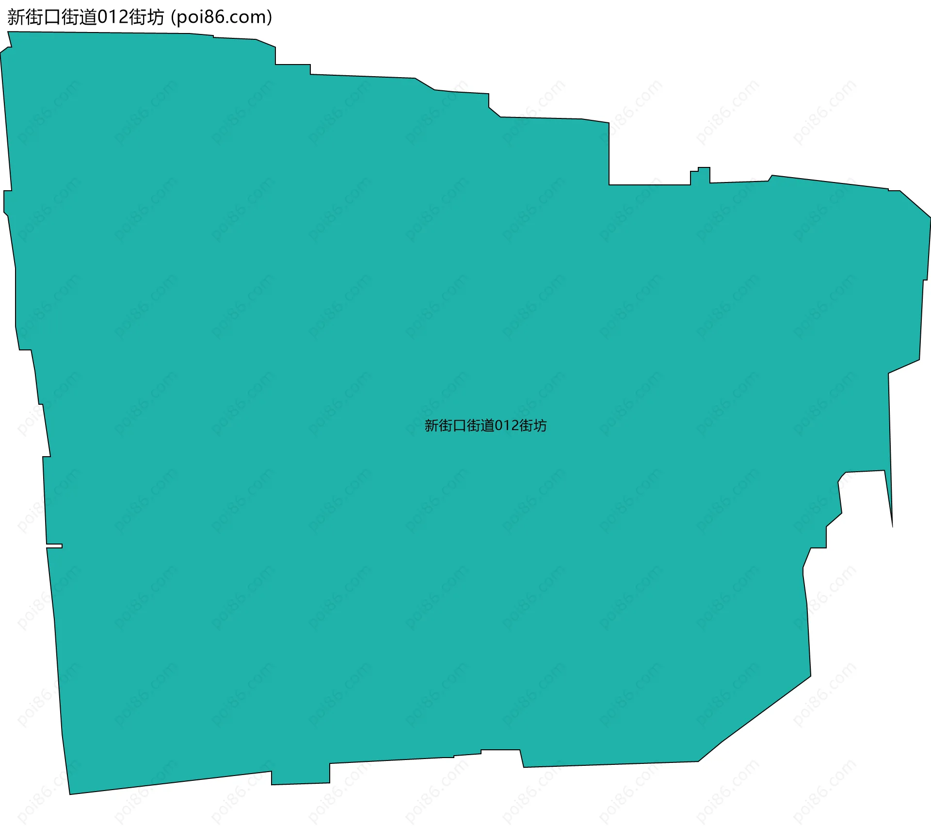 新街口街道012街坊边界地图