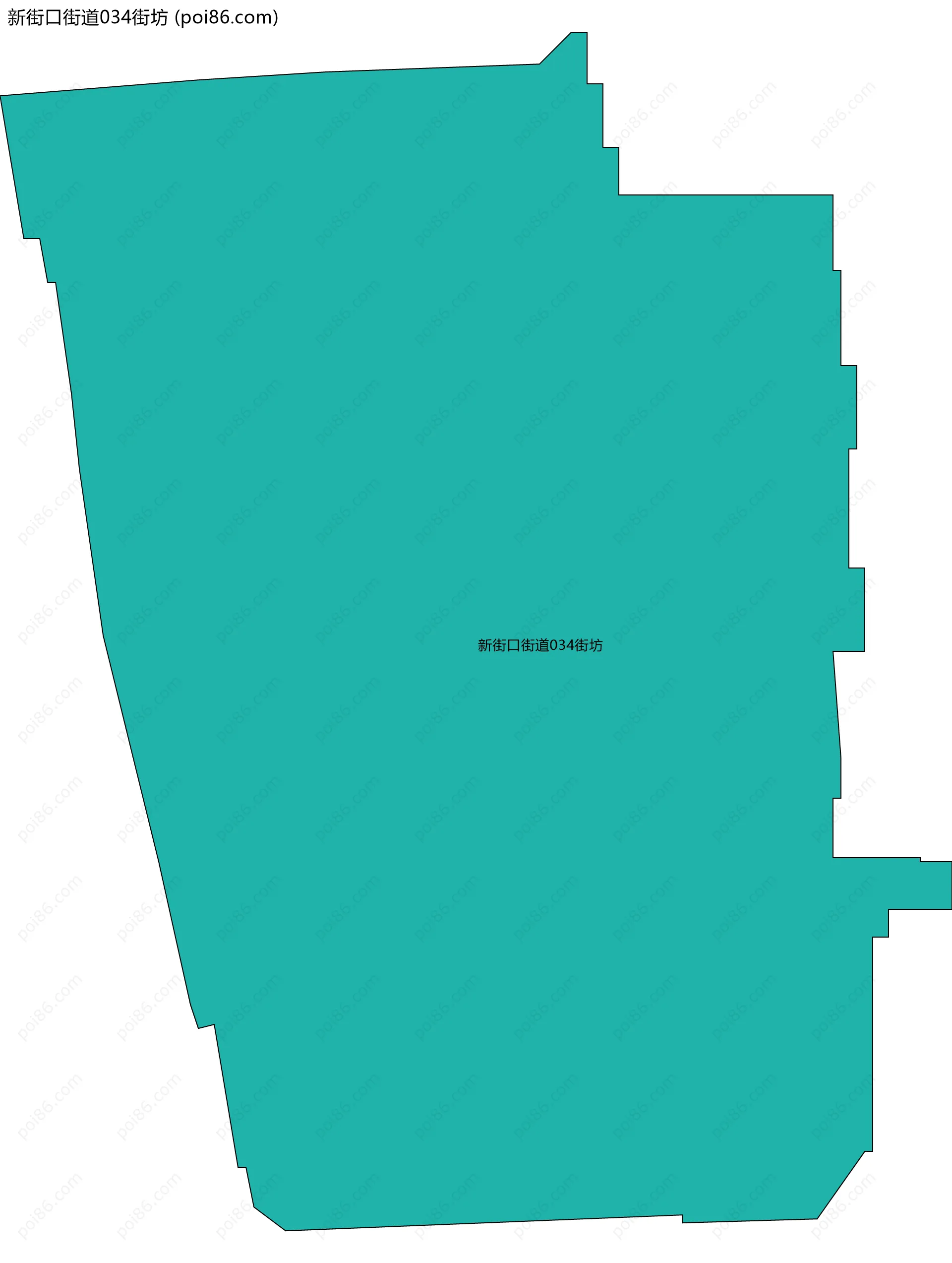 新街口街道034街坊边界地图