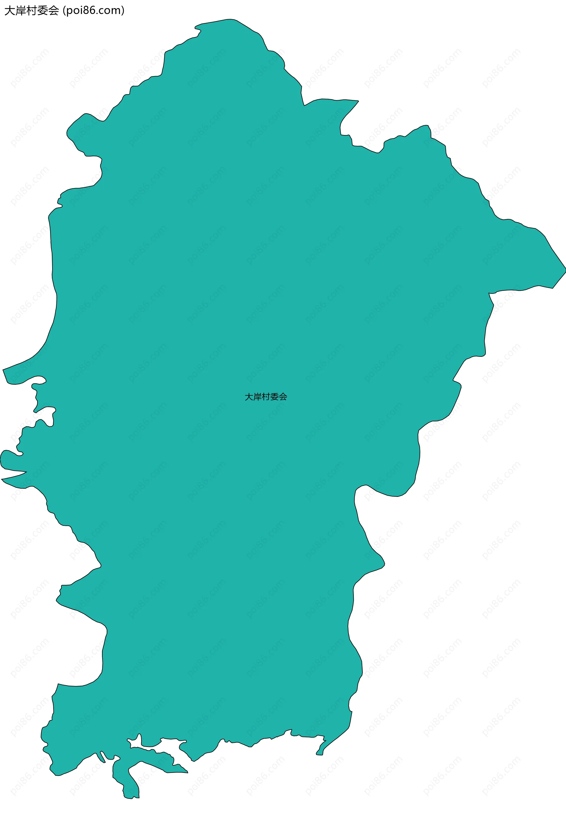 大岸村委会边界地图