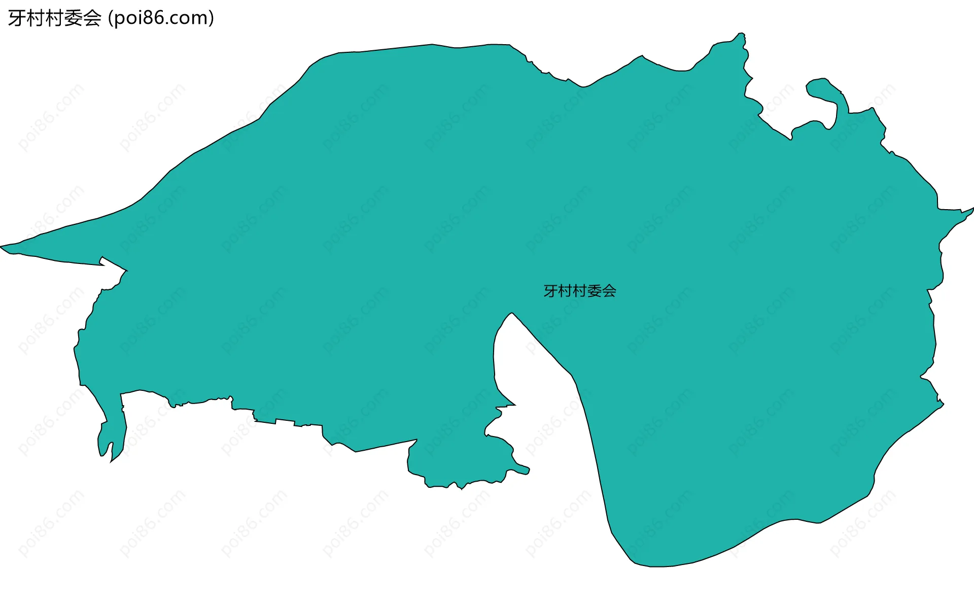 牙村村委会边界地图