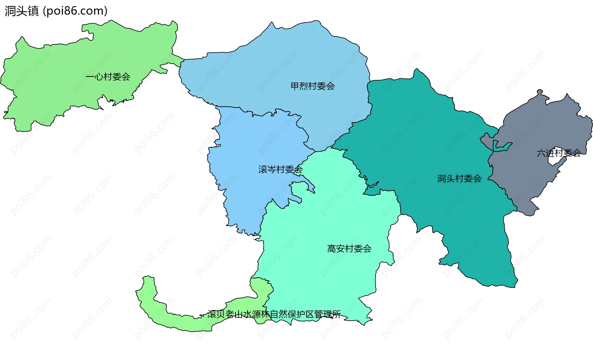 洞头镇边界地图(五级行政区划)