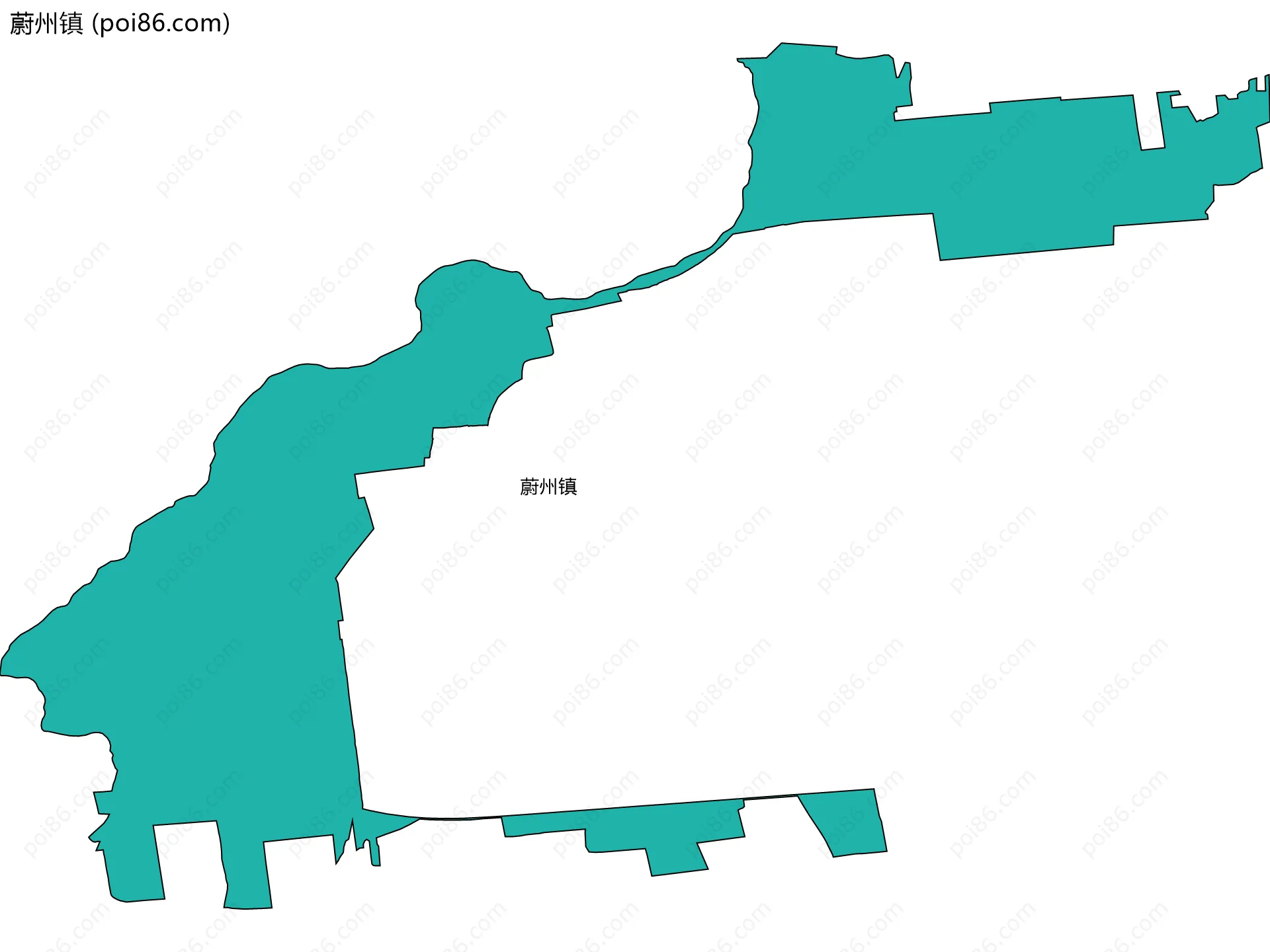 蔚州镇边界地图