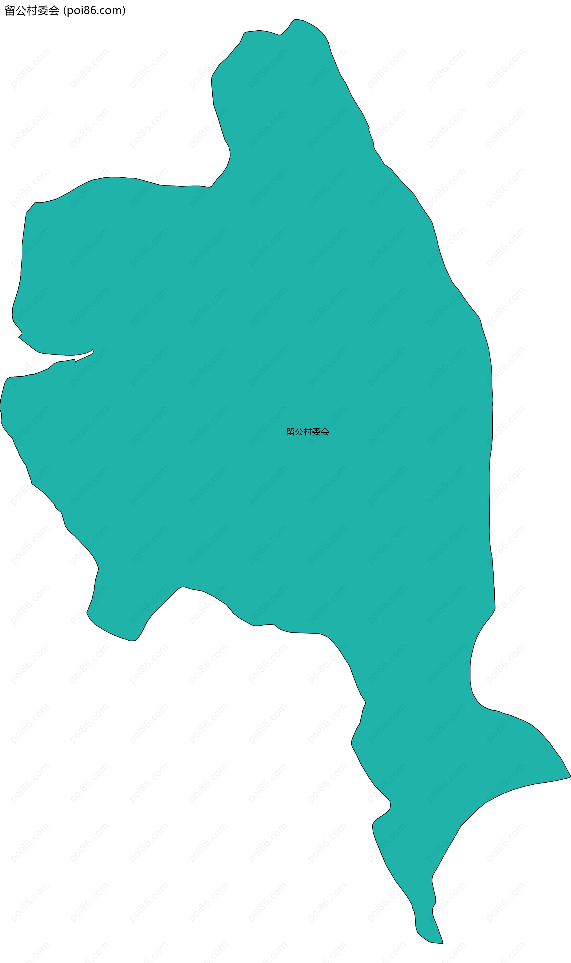 留公村委会边界地图