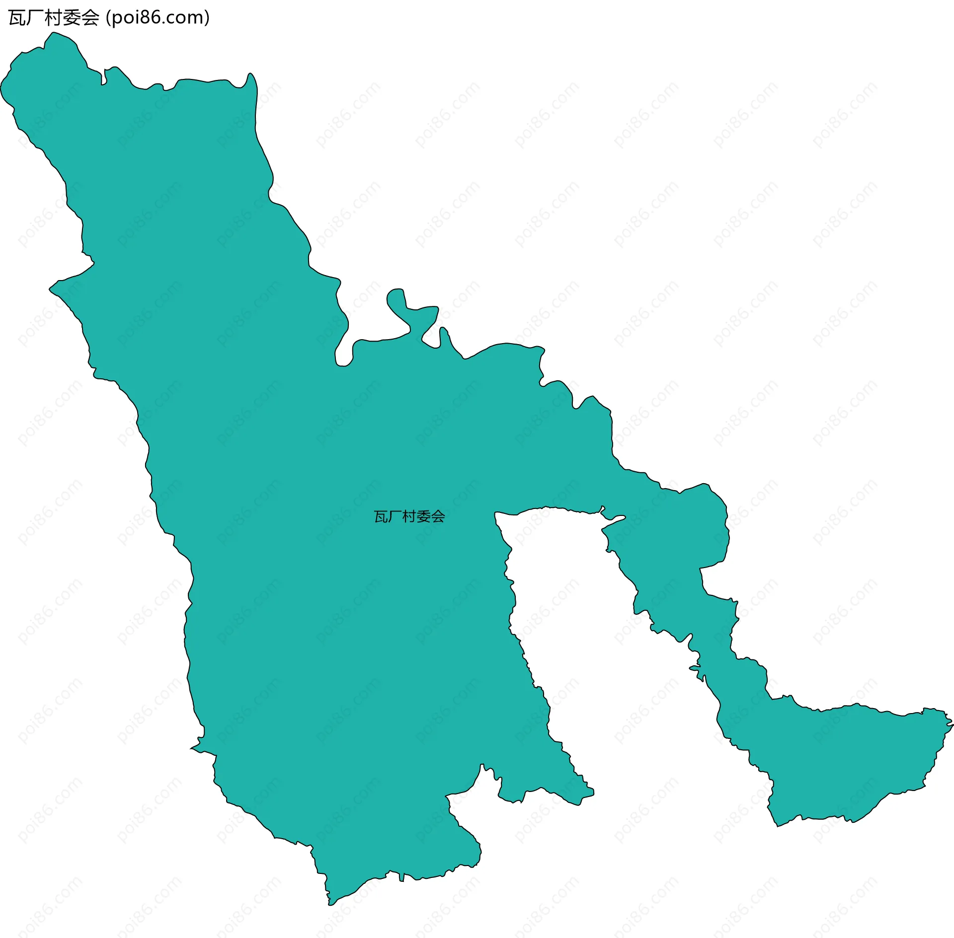 瓦厂村委会边界地图