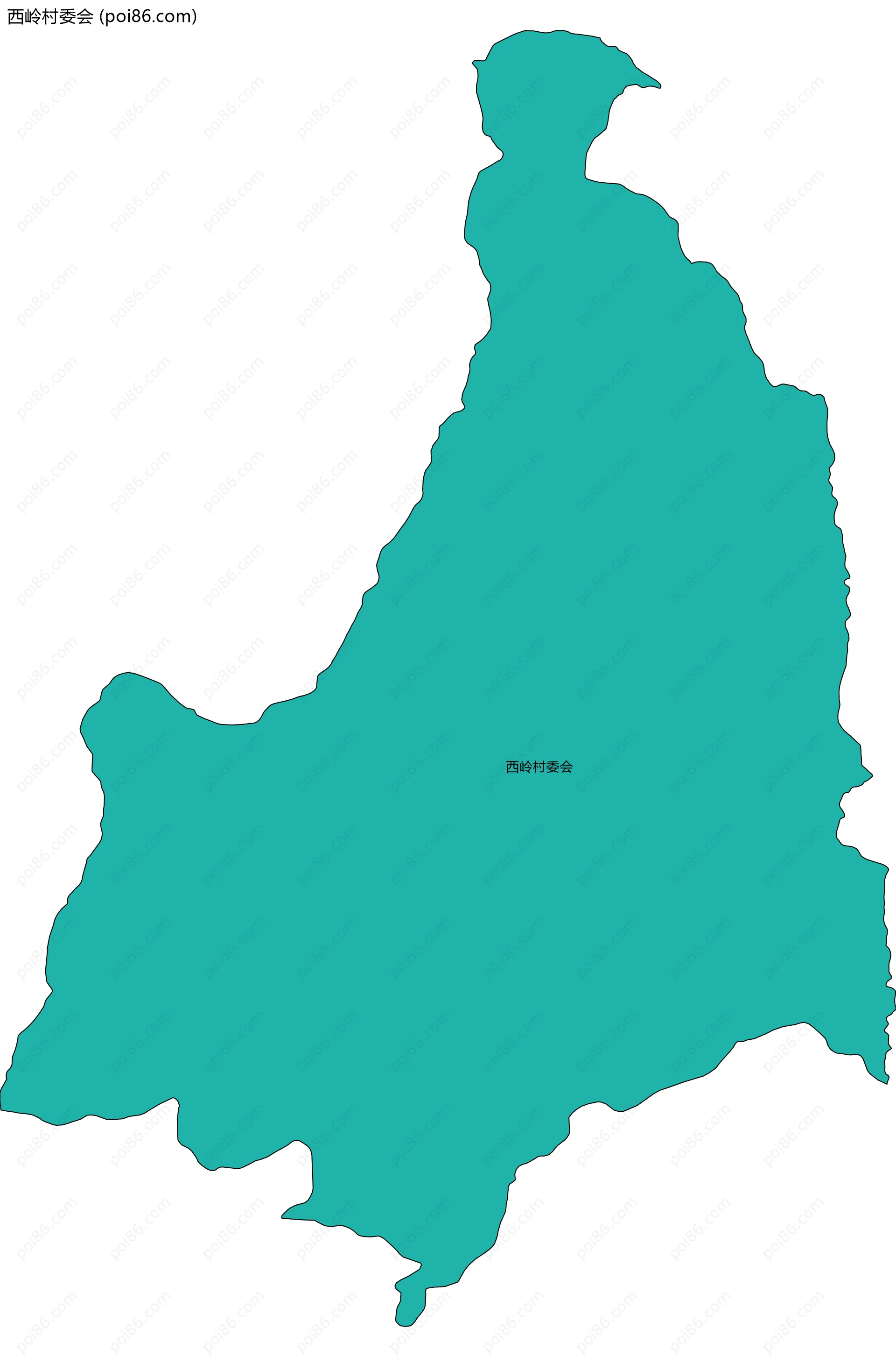 西岭村委会边界地图