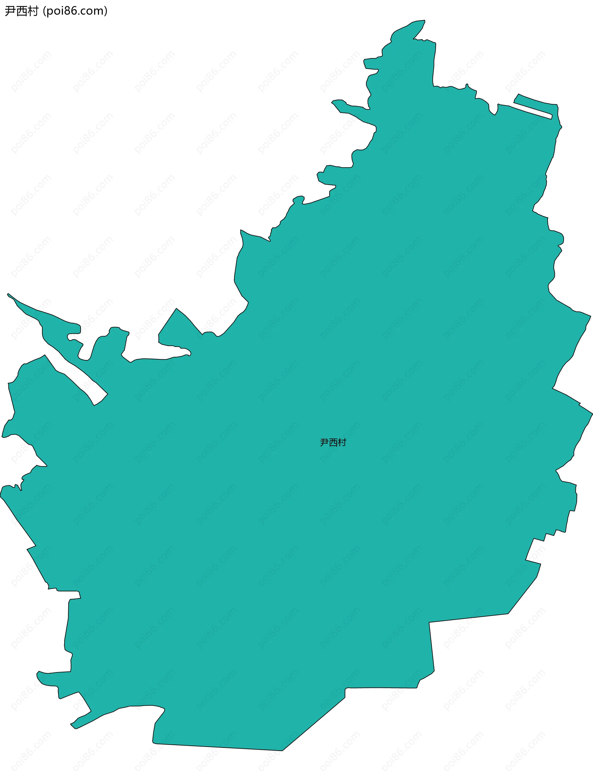 尹西村边界地图