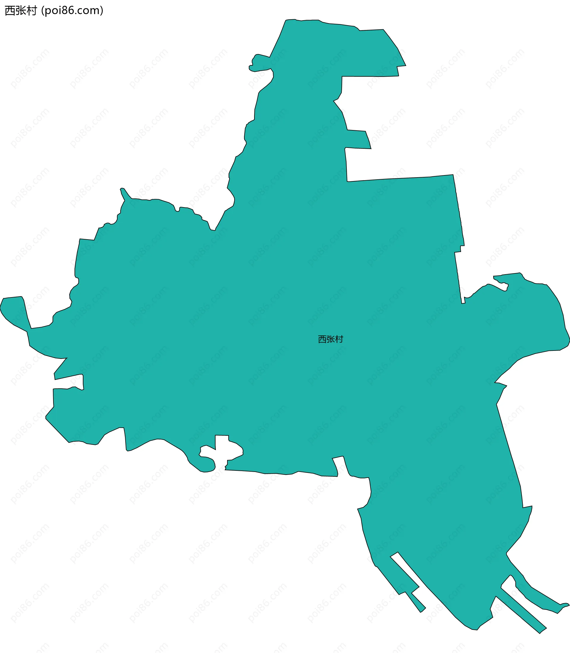 西张村边界地图