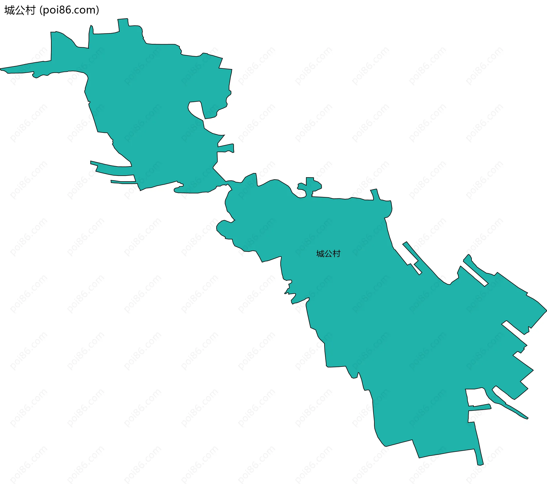 城公村边界地图