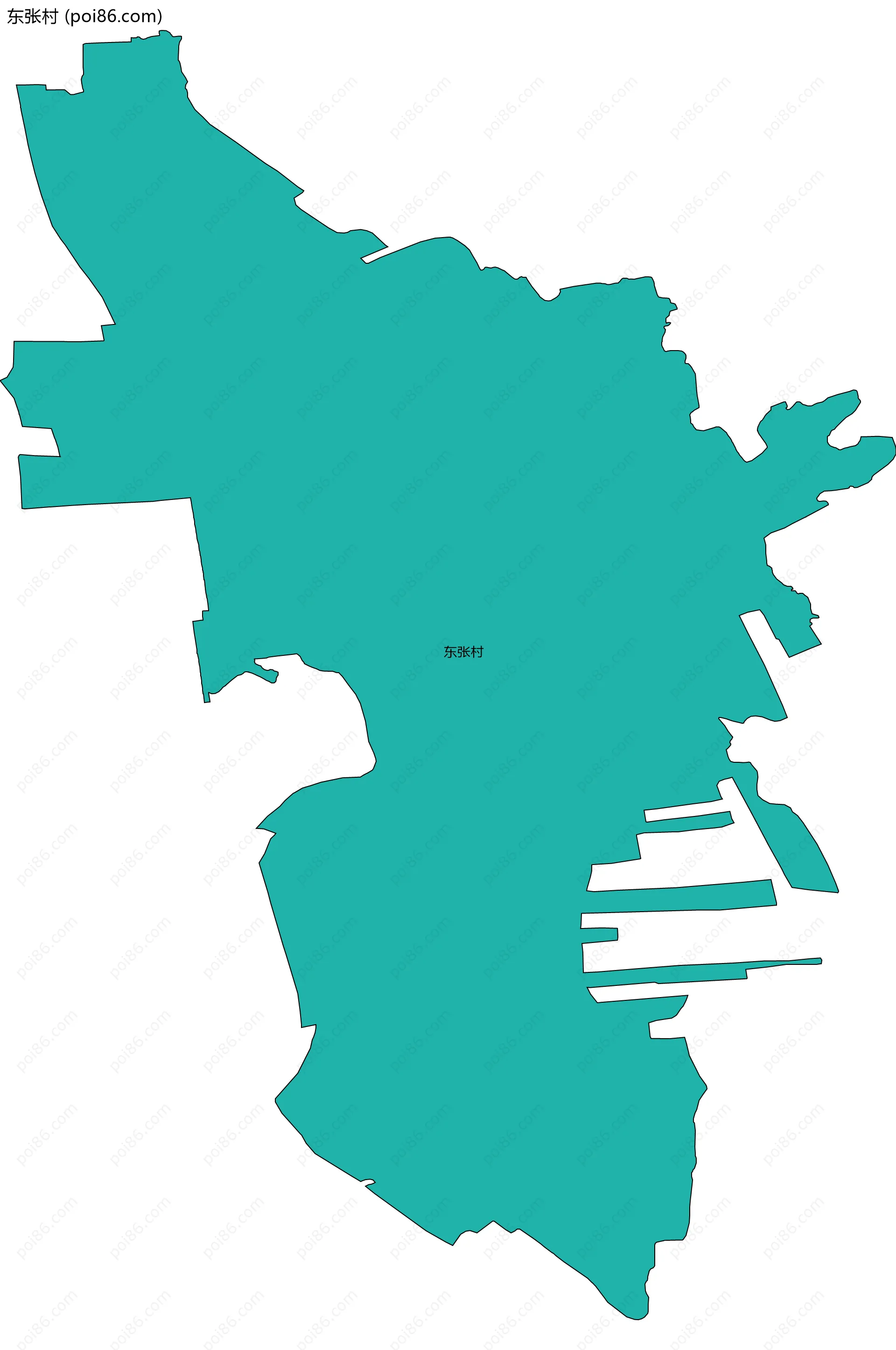 东张村边界地图