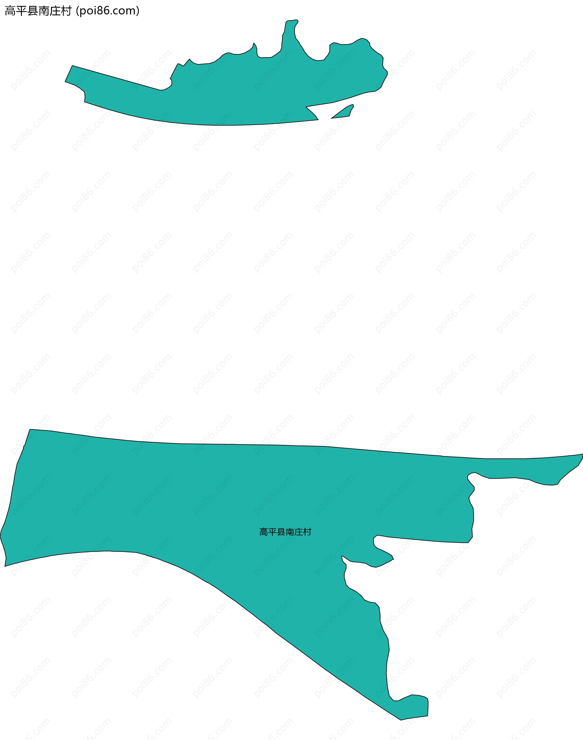 高平县南庄村边界地图