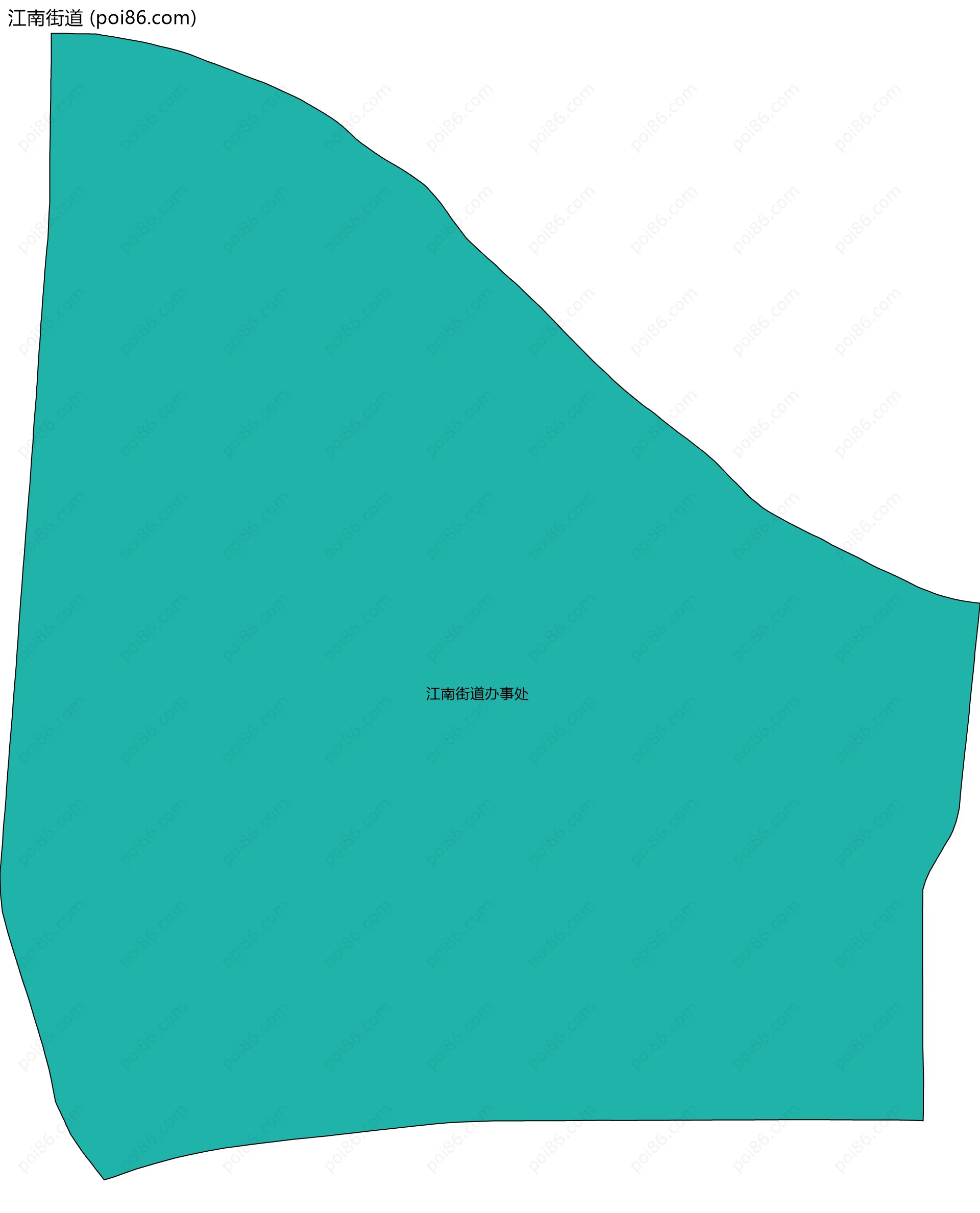 江南街道边界地图(五级行政区划)