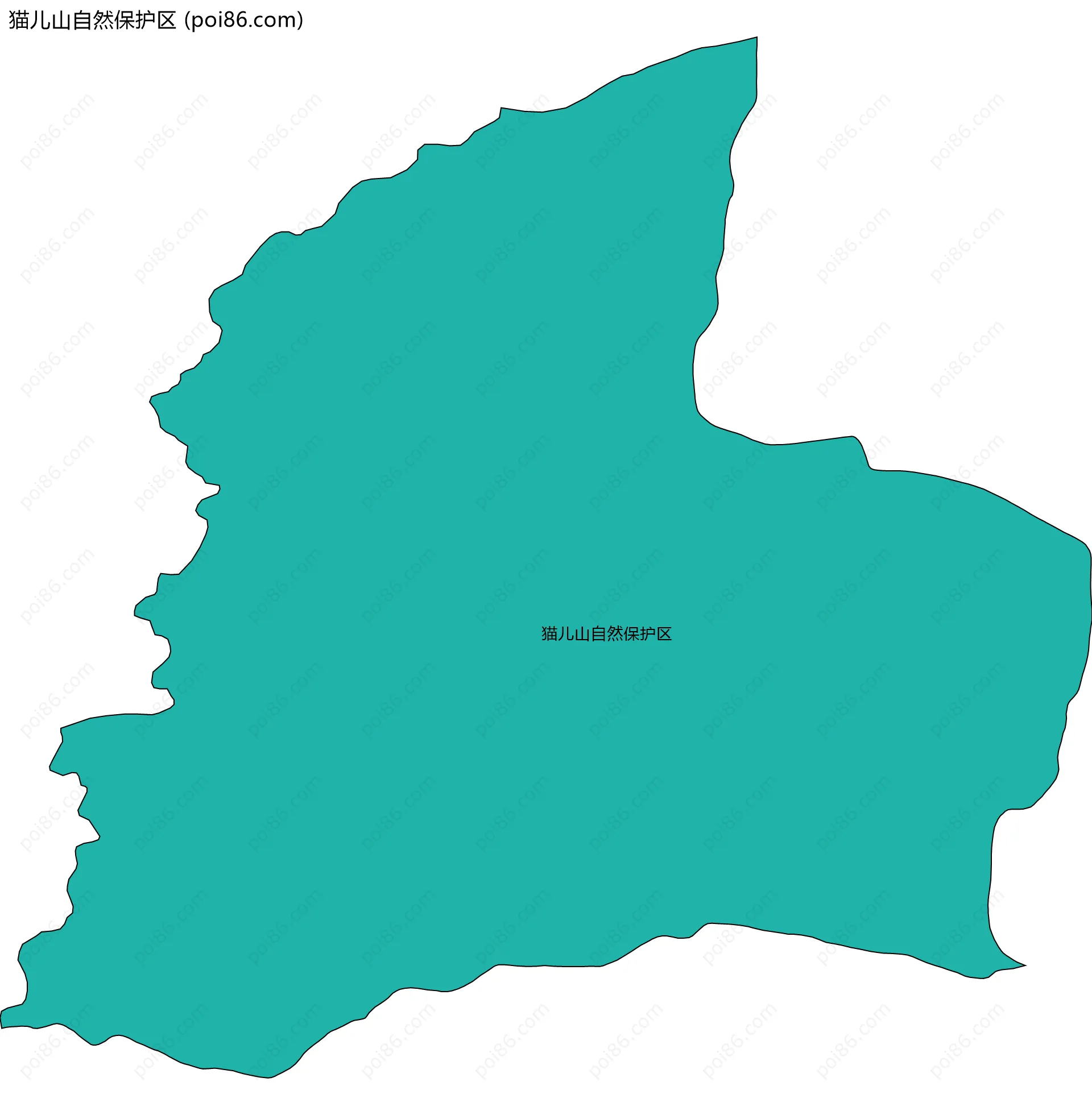 猫儿山自然保护区边界地图