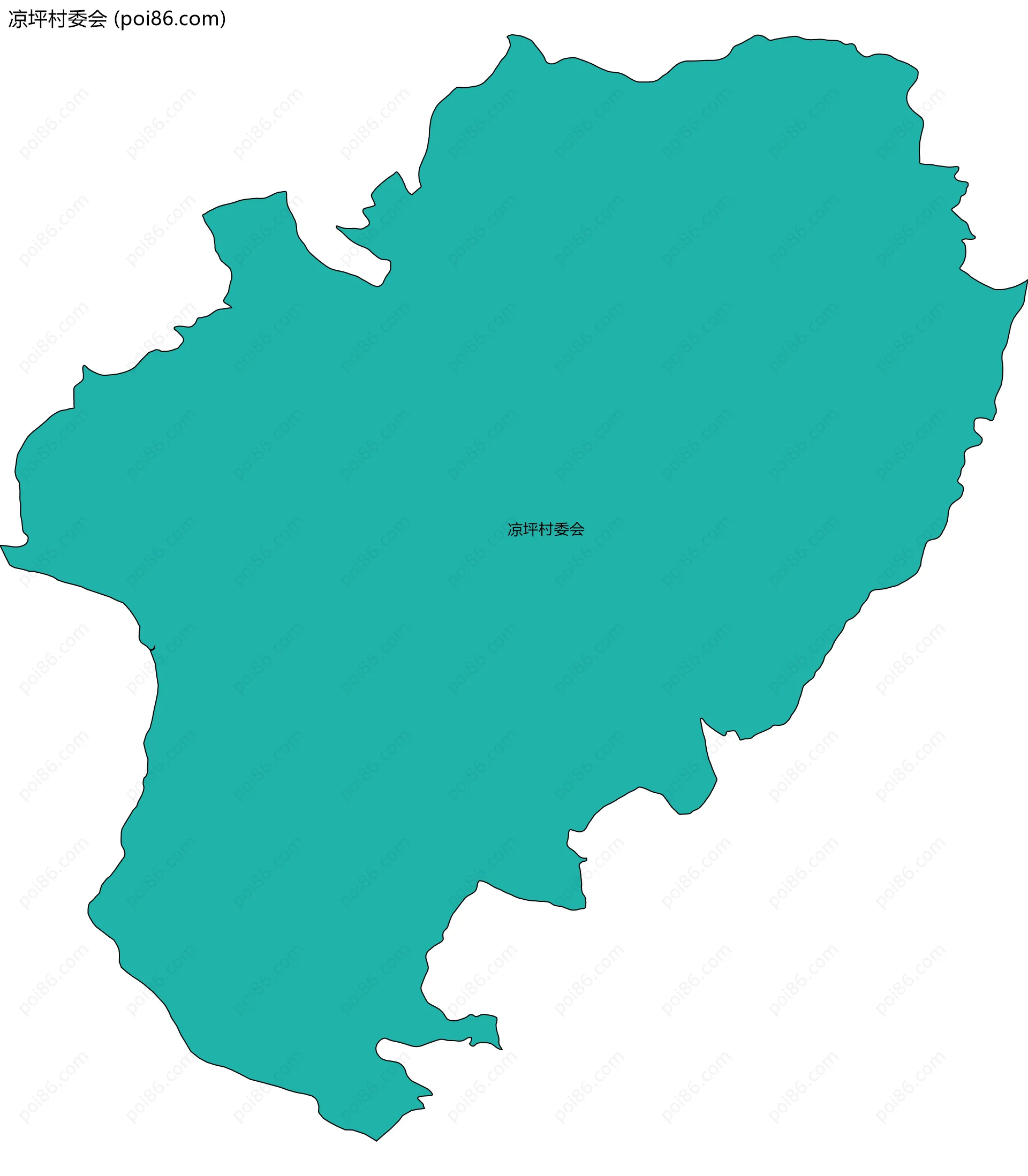 凉坪村委会边界地图