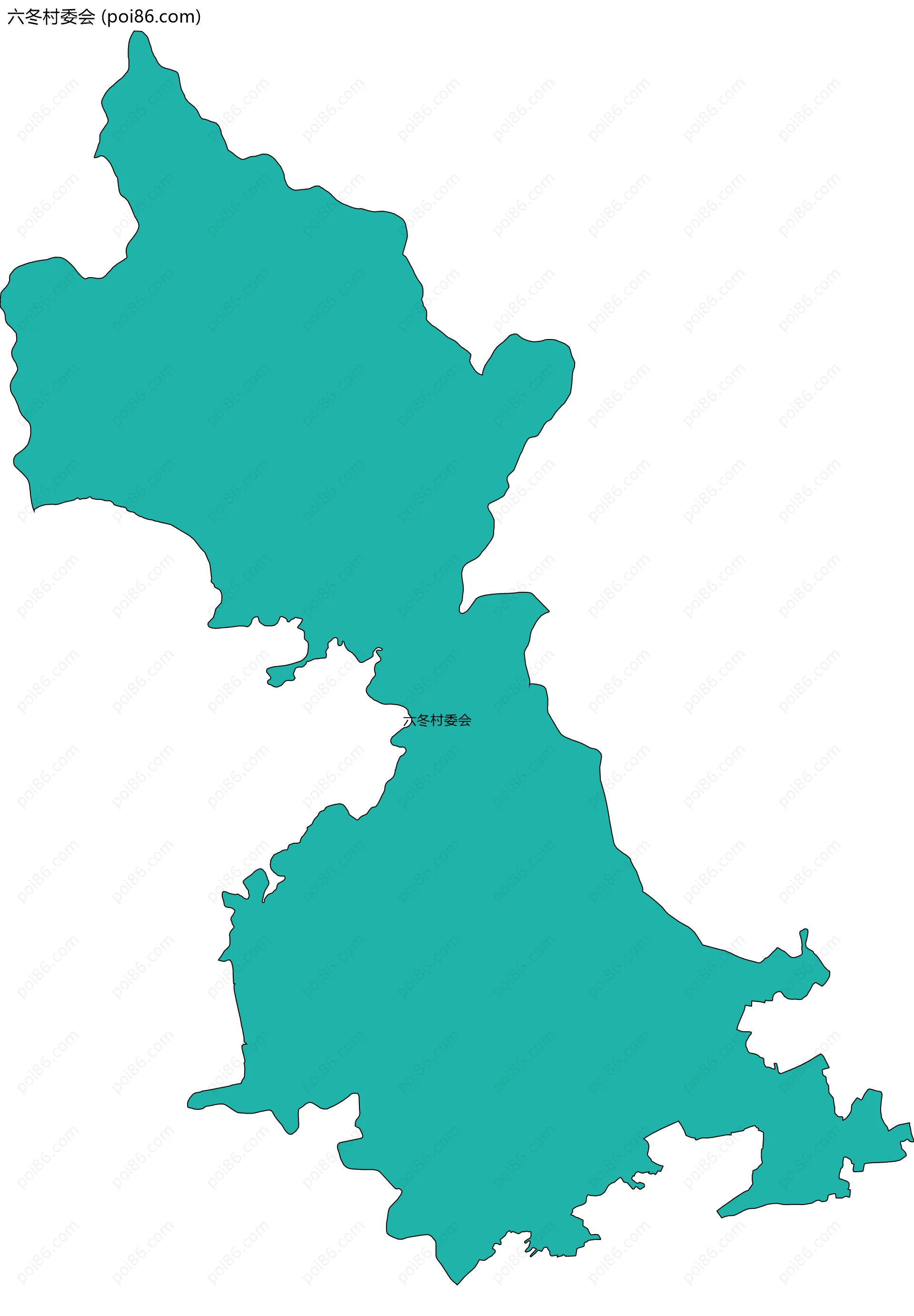 六冬村委会边界地图