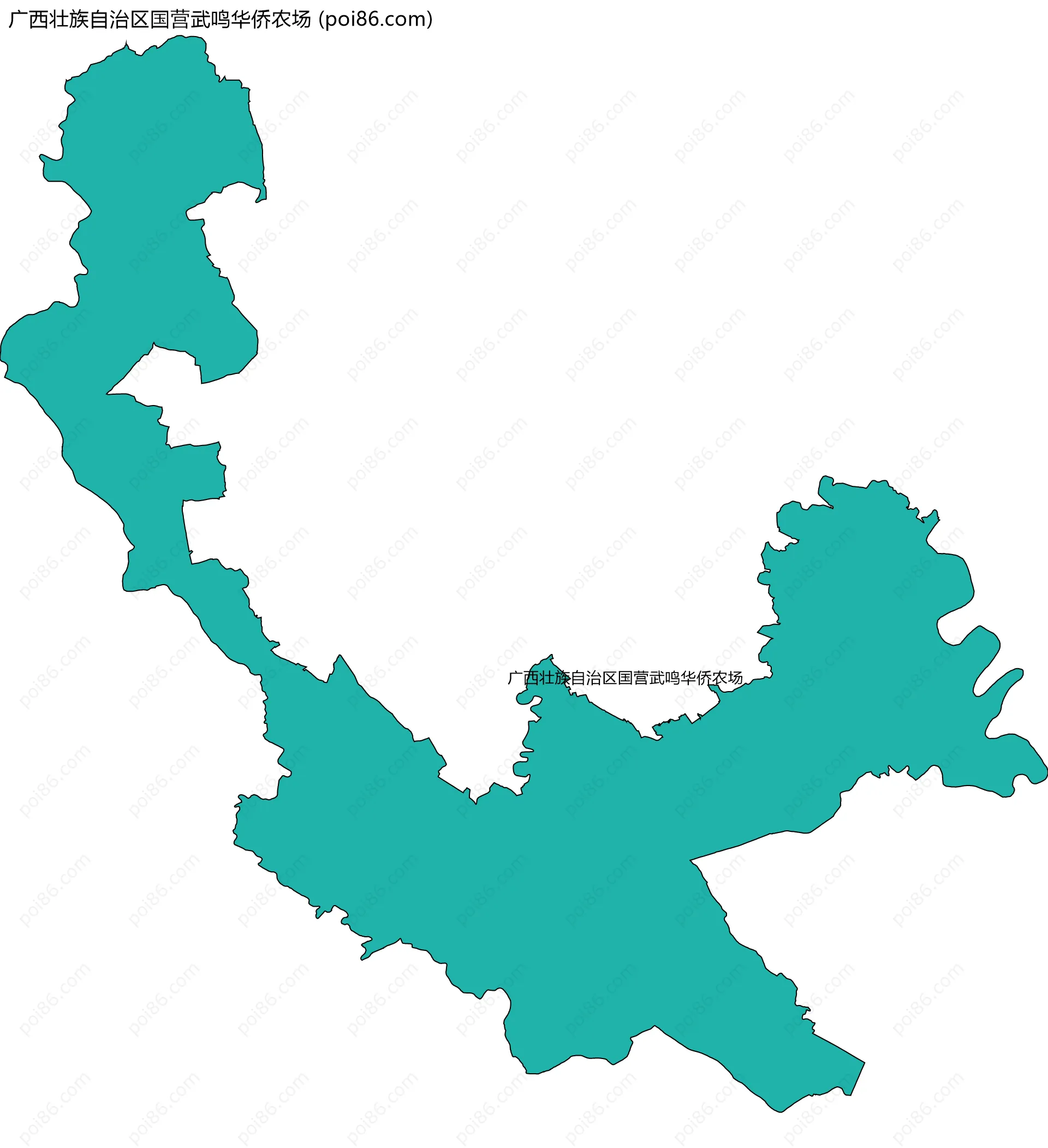 广西壮族自治区国营武鸣华侨农场边界地图