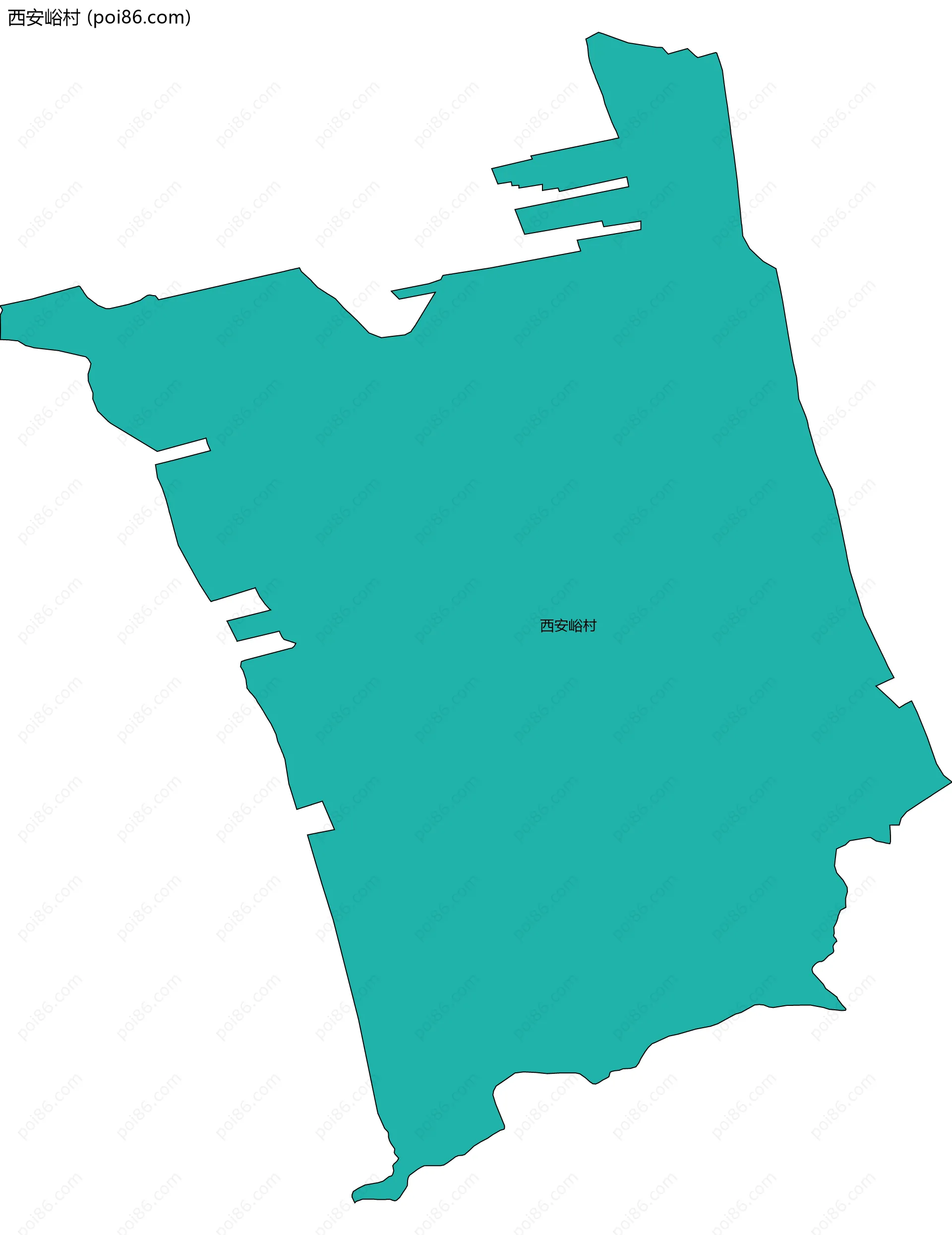 西安峪村边界地图