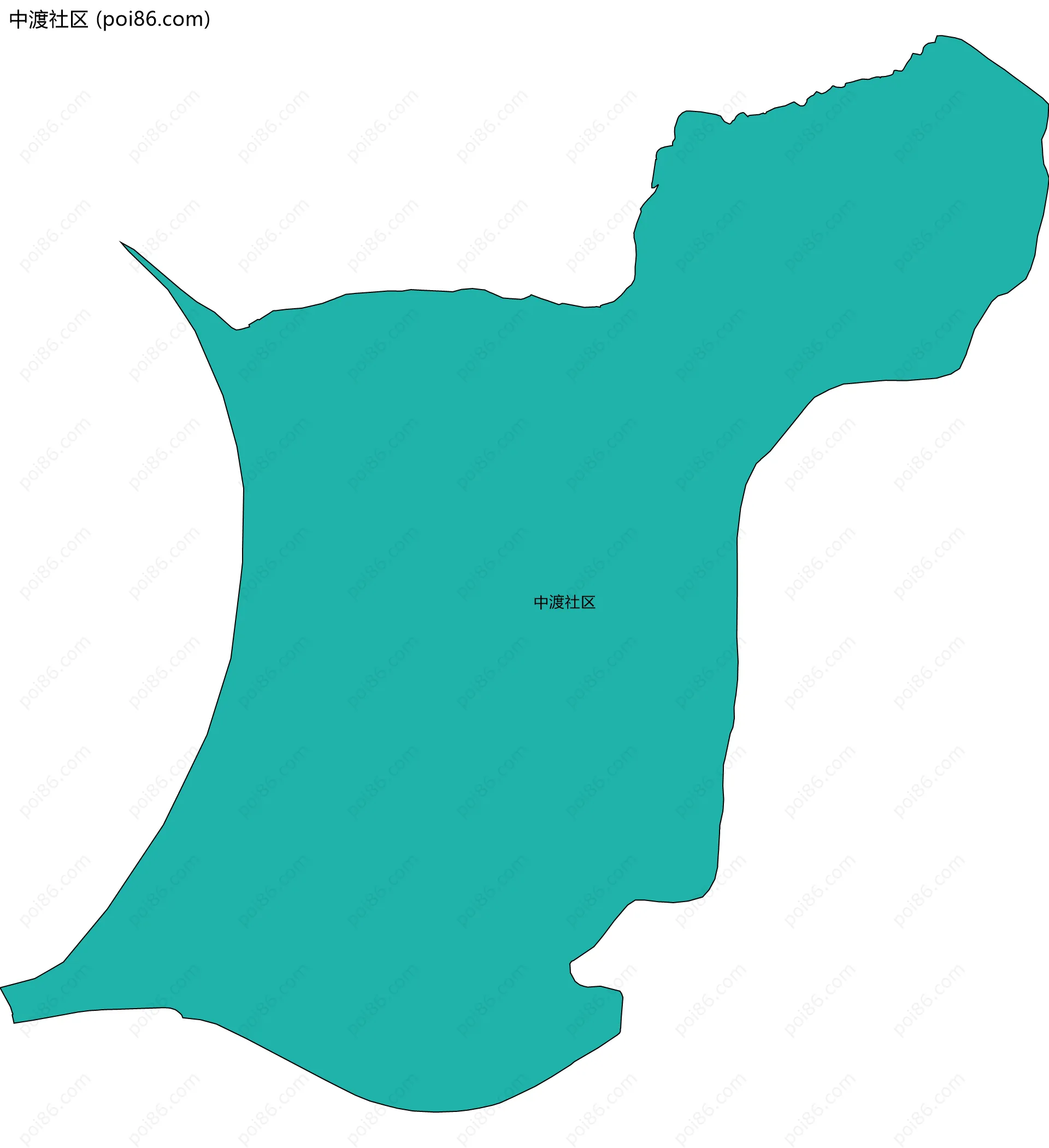 中渡社区边界地图