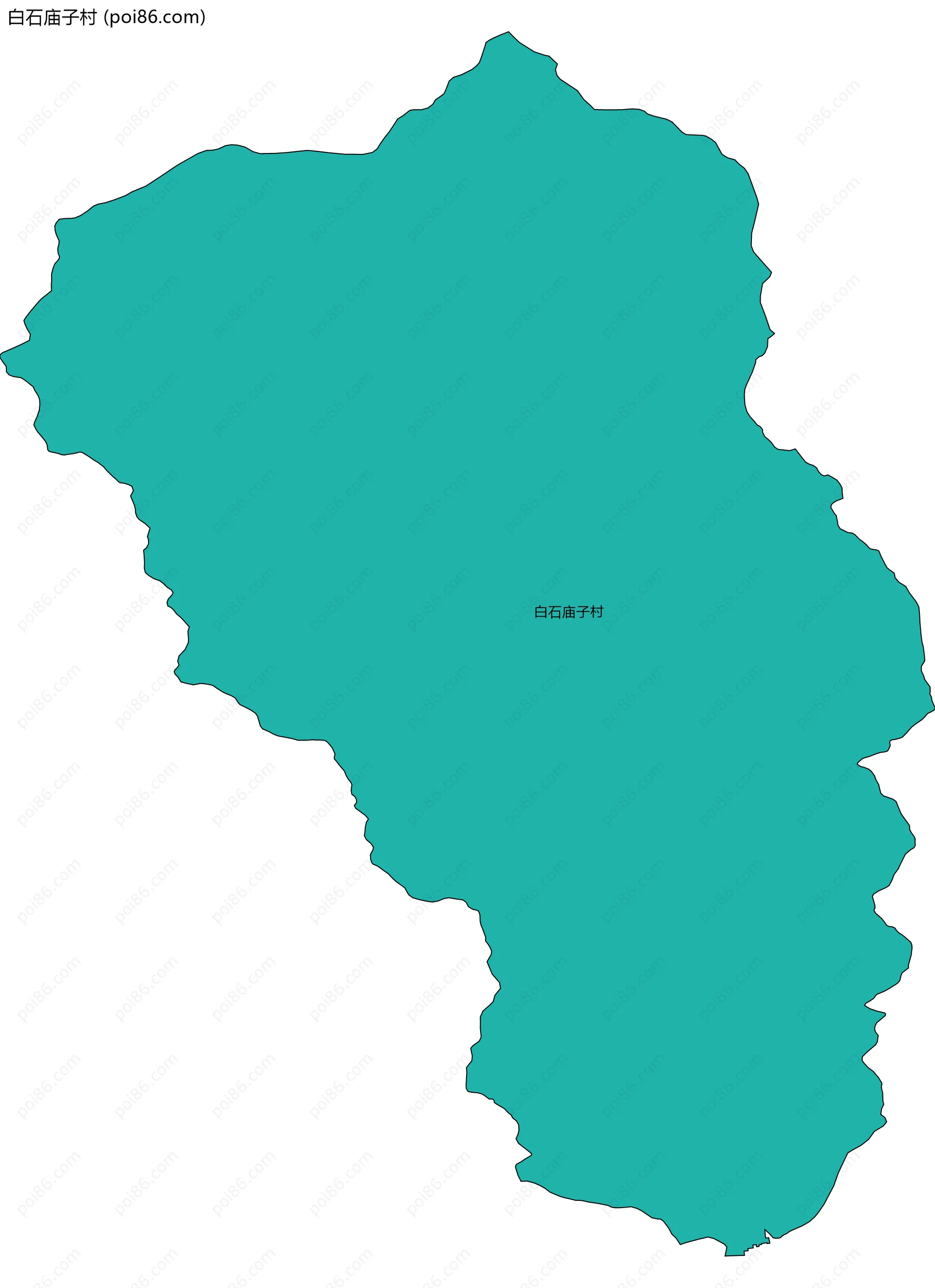 白石庙子村边界地图