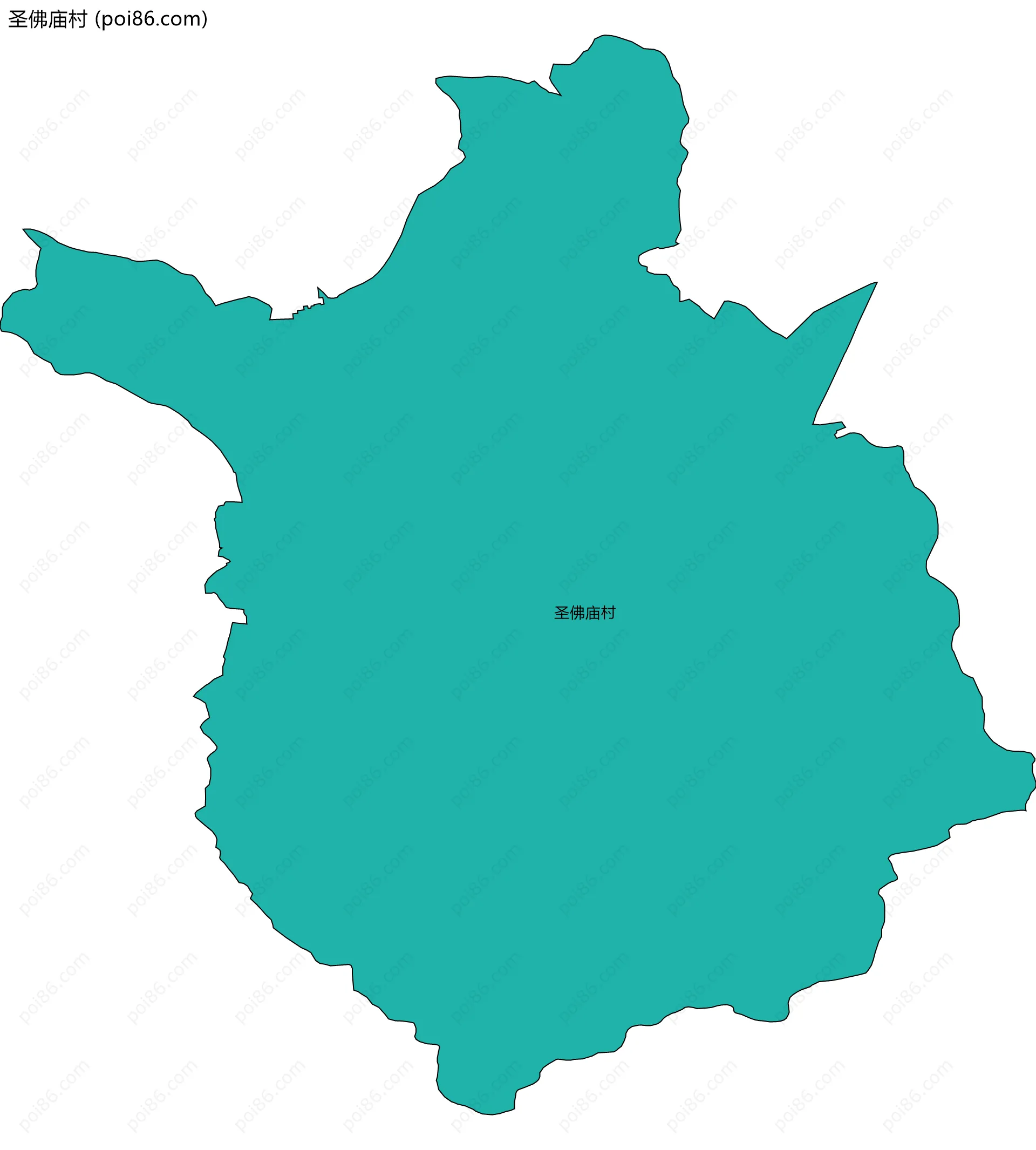 圣佛庙村边界地图