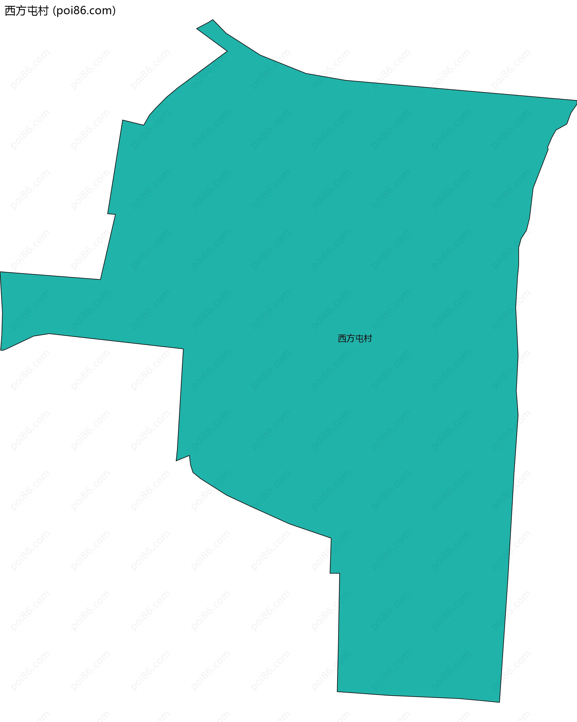 西方屯村边界地图