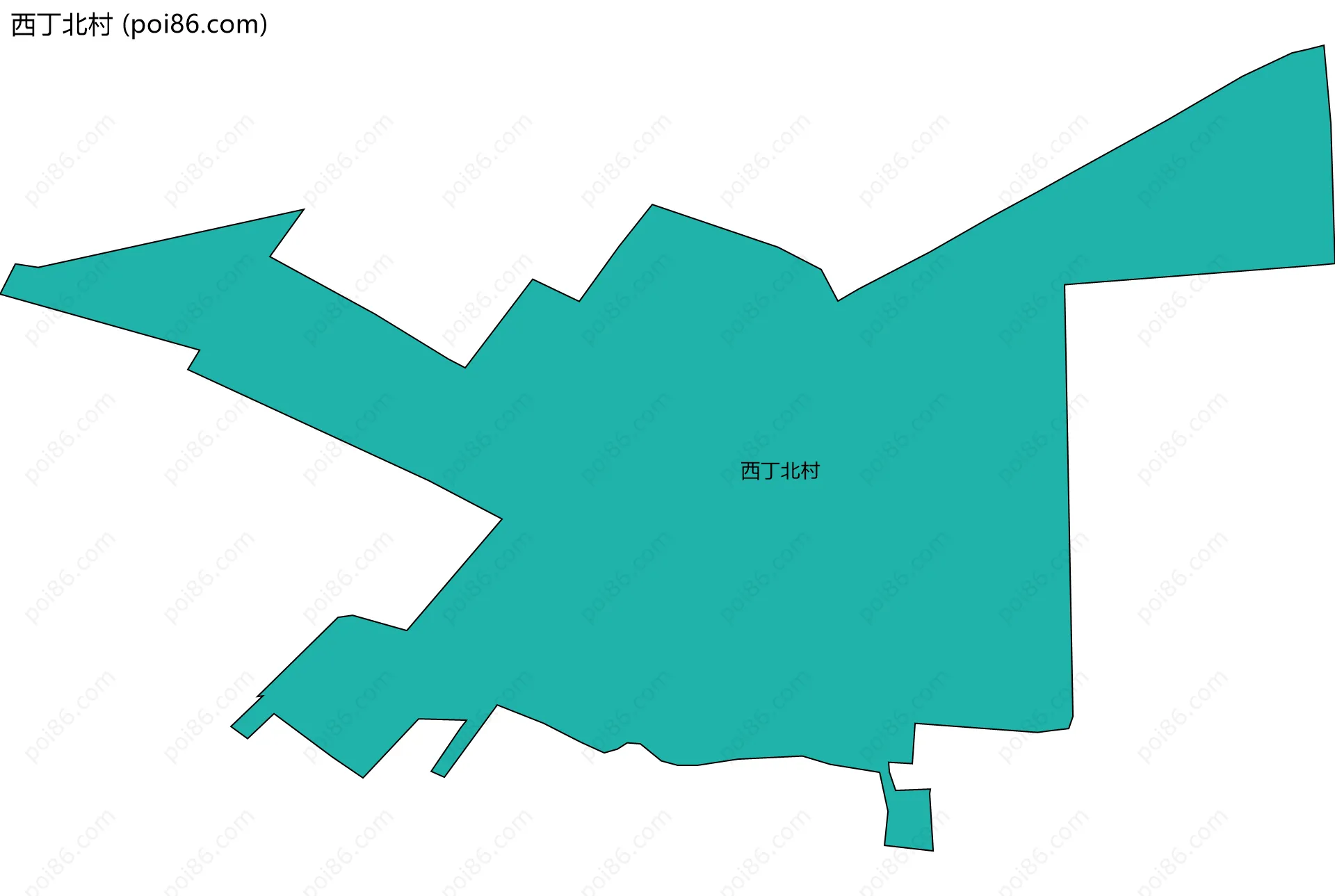 西丁北村边界地图