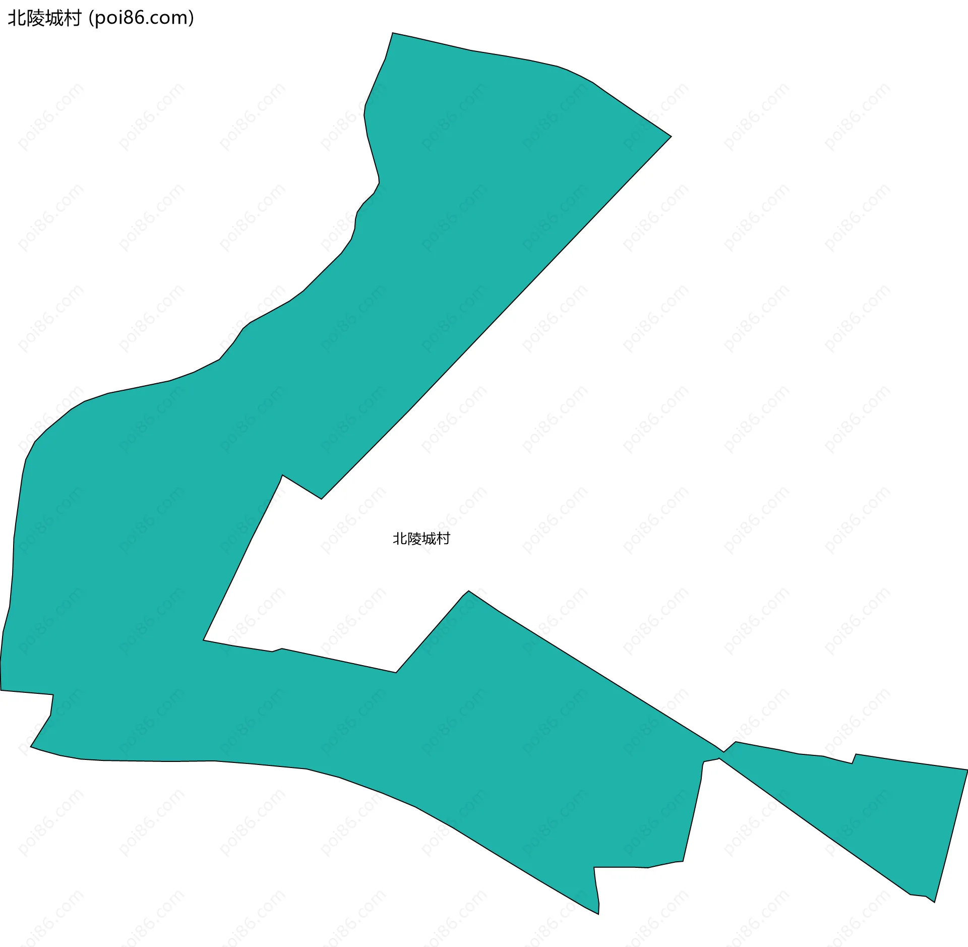 北陵城村边界地图