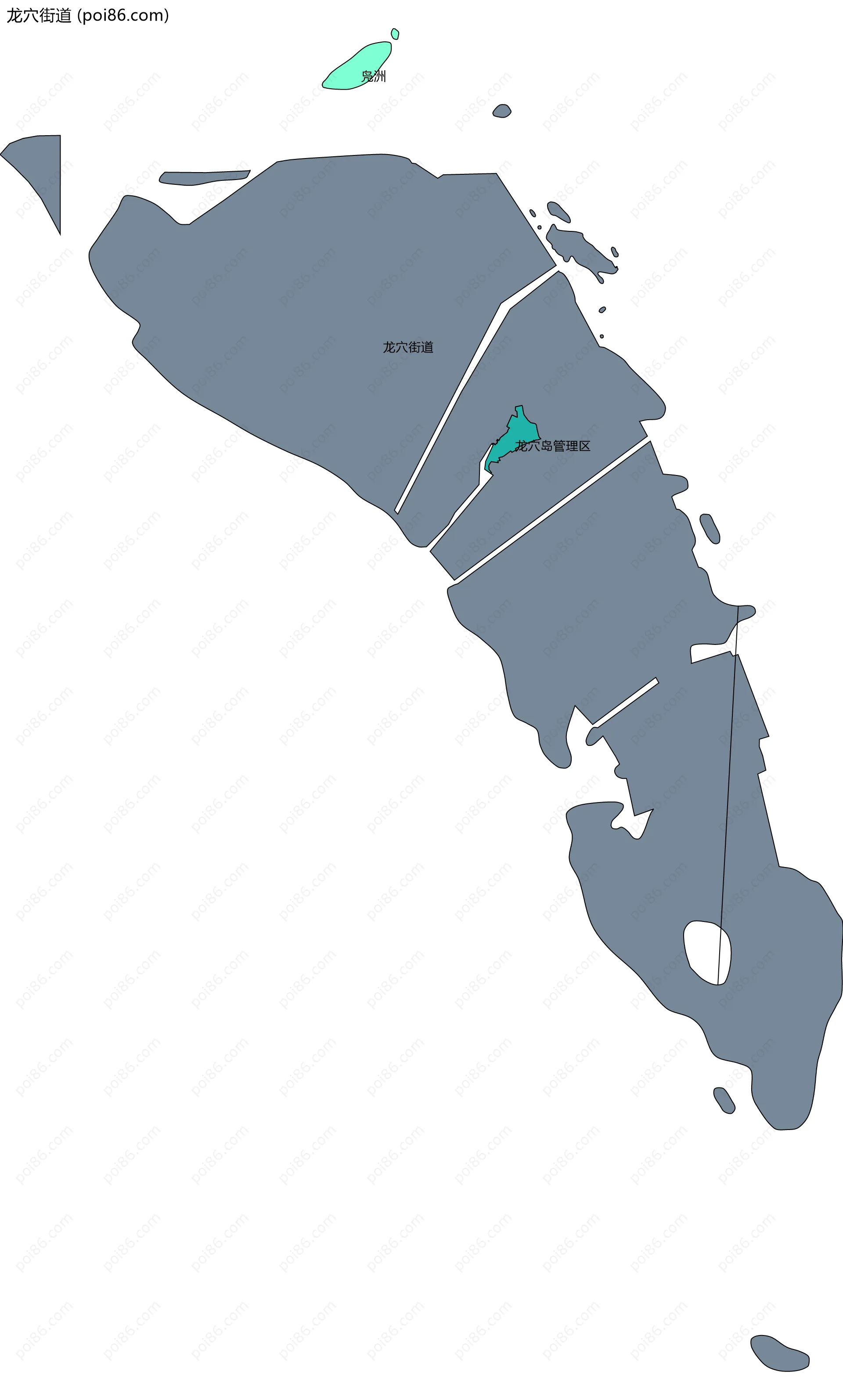 龙穴街道边界地图(五级行政区划)