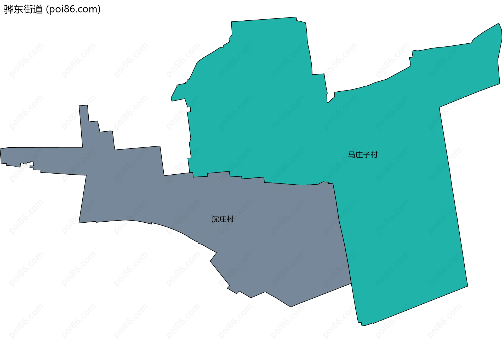 骅东街道边界地图(五级行政区划)