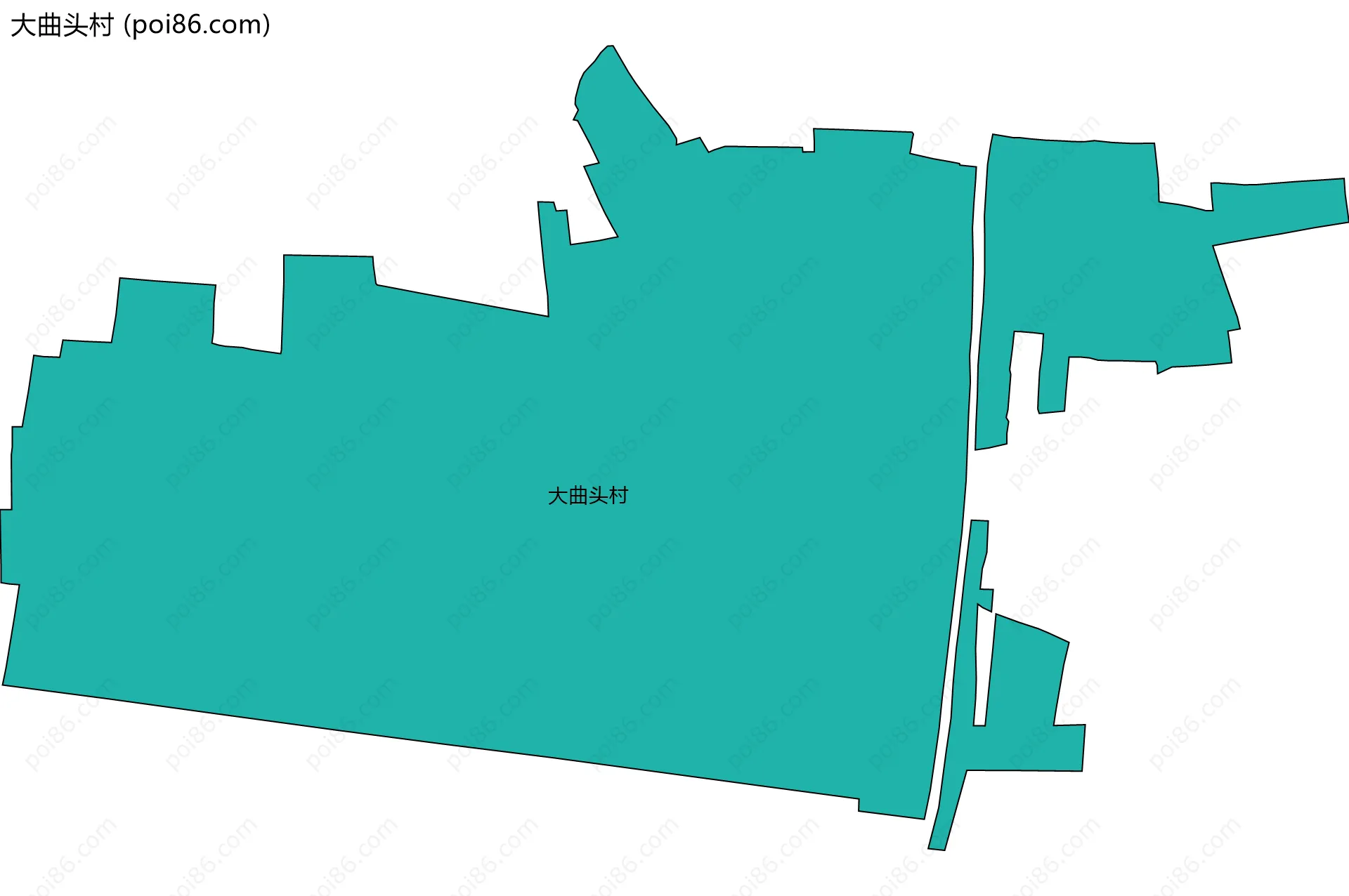 大曲头村边界地图
