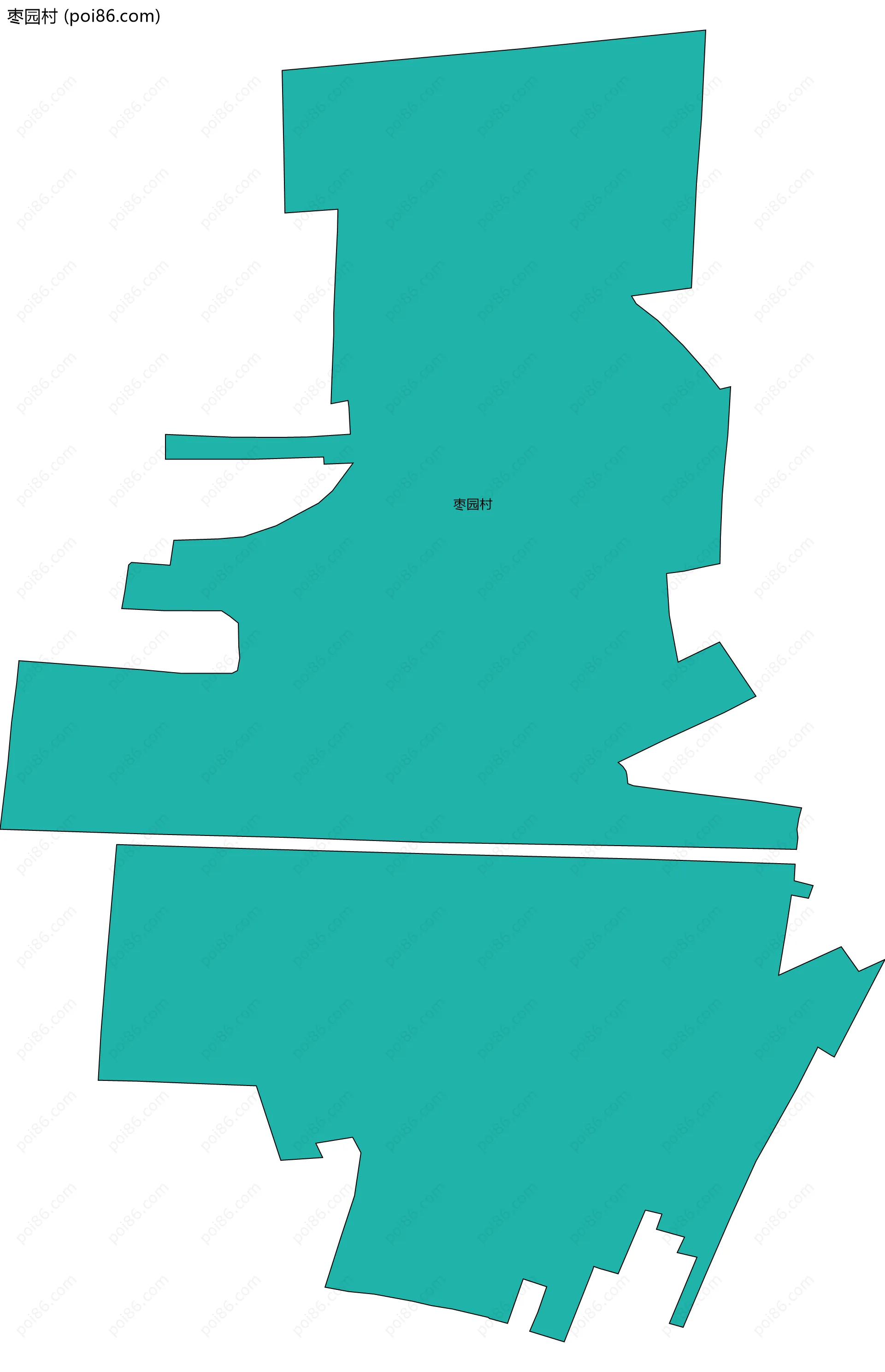 枣园村边界地图