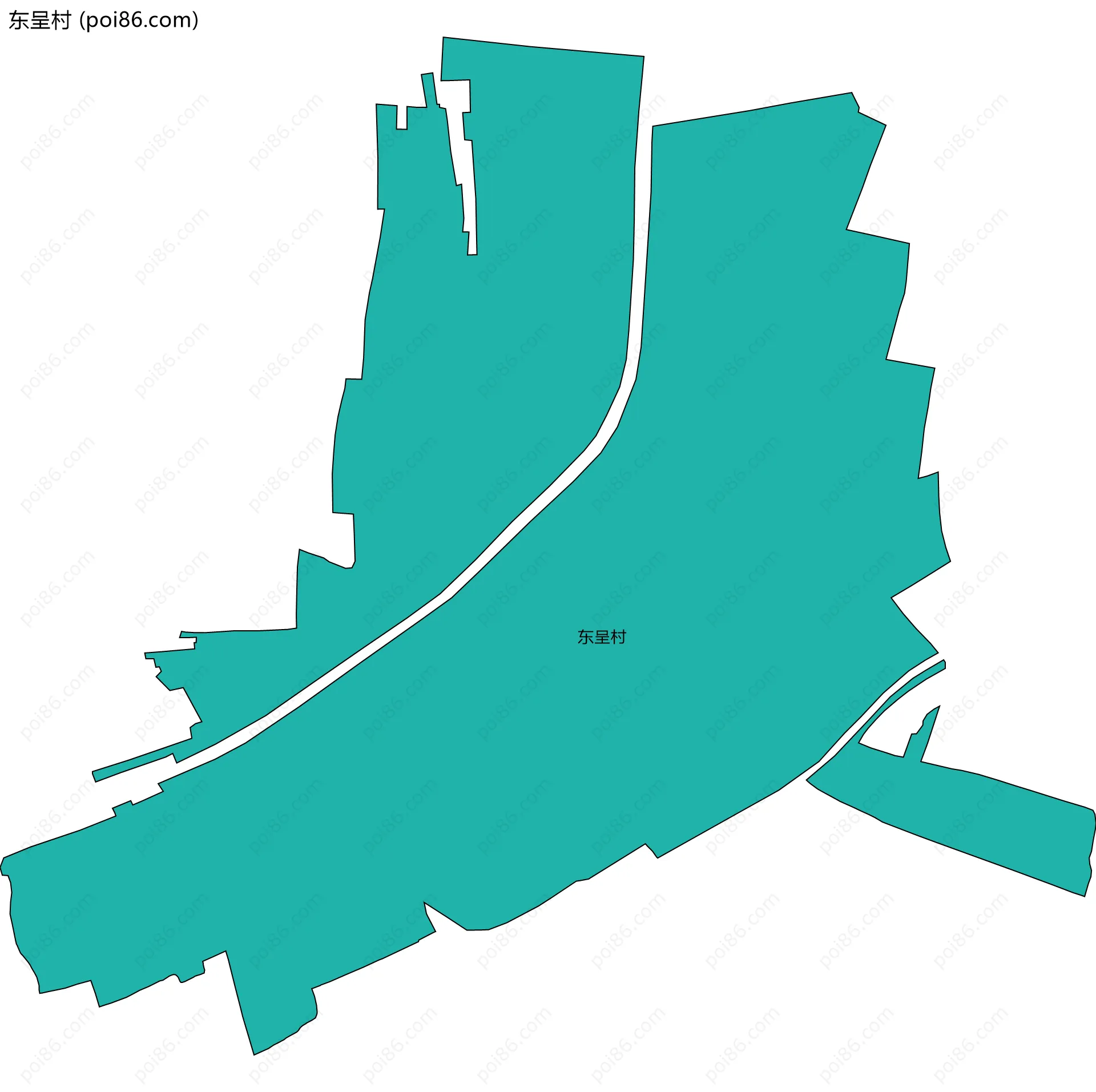 东呈村边界地图